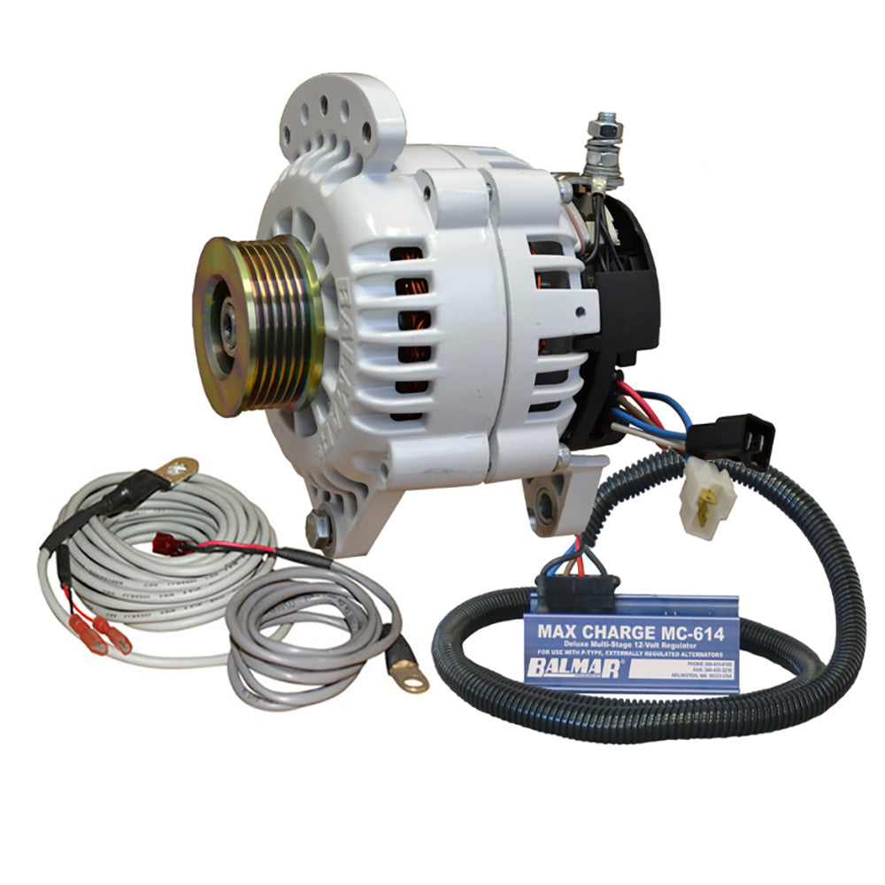 Balmar Alternator 100 Amp Kit 12V 3.15'' Dual Foot Saddle K6 Pulley Regulator &Amp; Temp Sensor,WBAUVB0BVD8RS2K