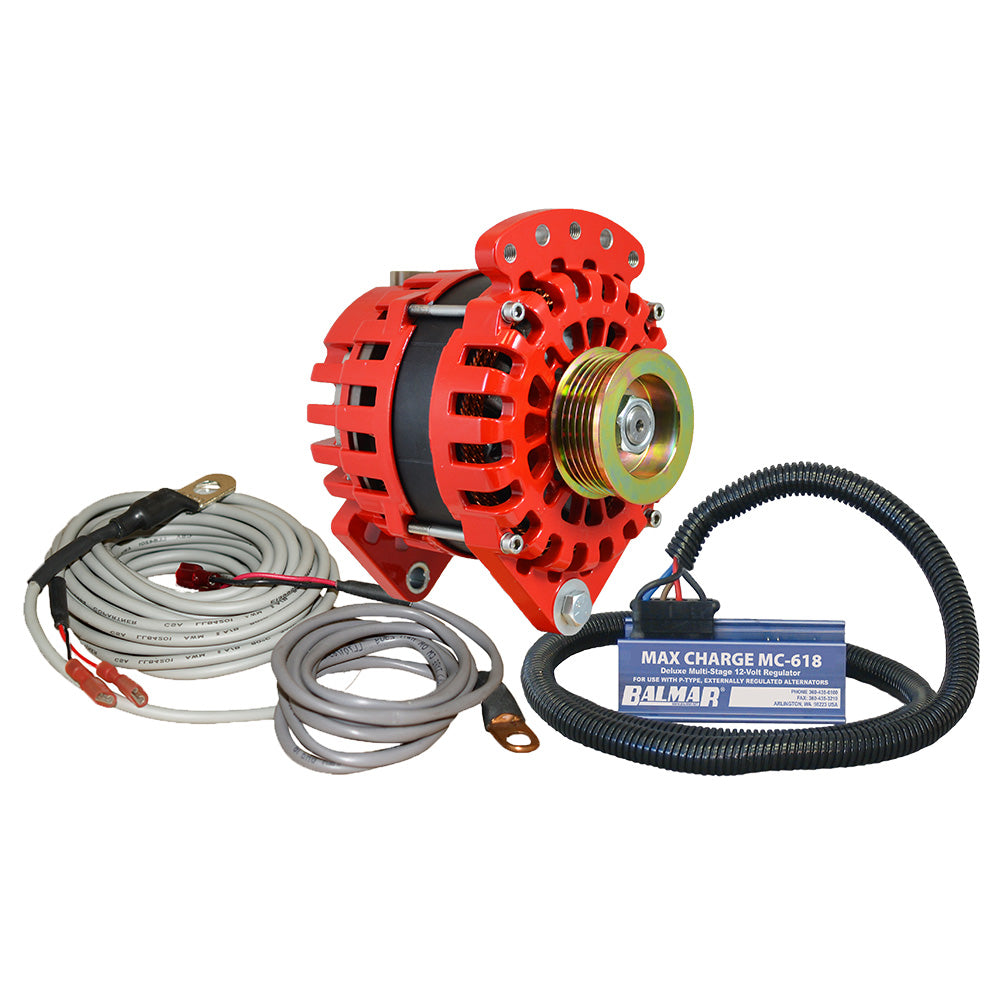 Balmar Alternator 170 Amp Kit 12V 3.15'' Dual Foot Saddle K6 Pulley Regulator &Amp; Temp Sensor,WBAUVB0CKY97R69