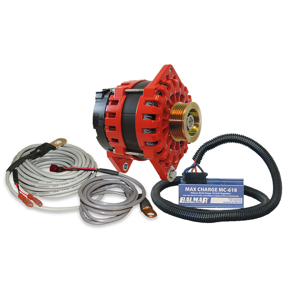 Balmar Alternator 250 Amp Kit 12V 3.15'' Dual Foot Saddle K6 Pulley Regulator &Amp; Temp Sensor,WBAUVB0BWDLCMJJ