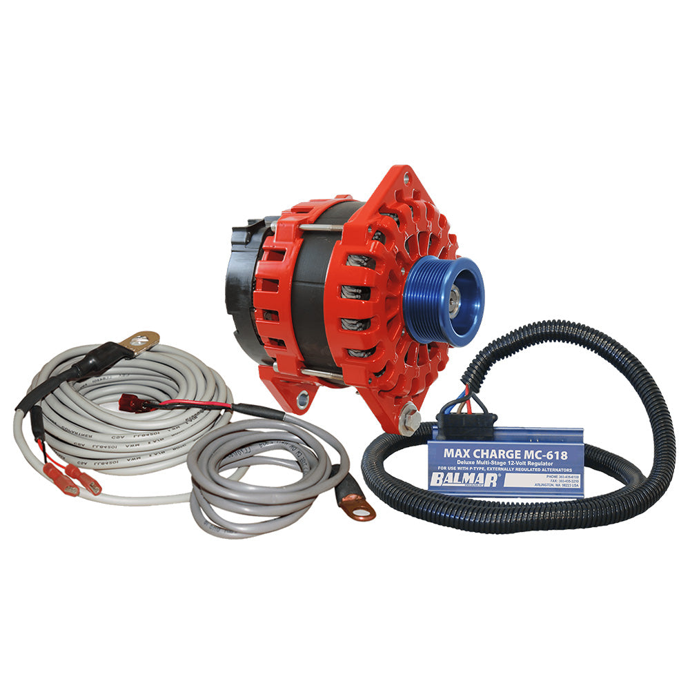 Balmar Alternator 250 Amp Kit 12V 3.15'' Dual Foot Saddle J10 Pulley Regulator &Amp; Temp Sensor,WBAUVB0B5ZWVHNZ
