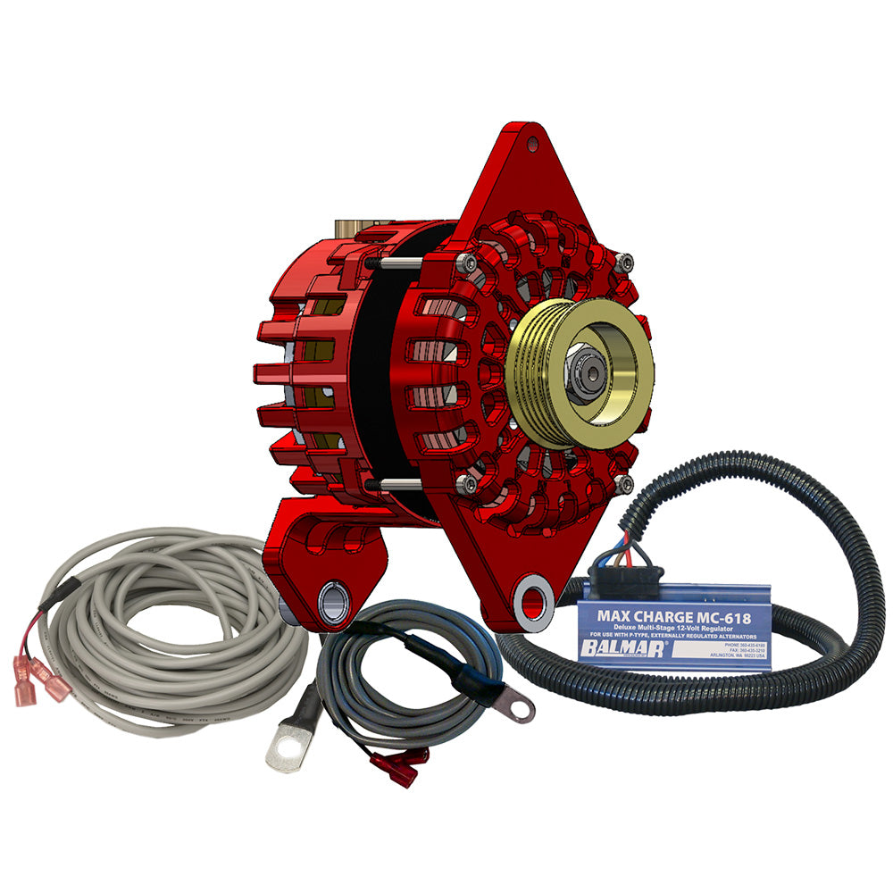 Balmar Alternator 170 Amp Kit 12V 4'' Dual Foot Saddle K6 Pulley Regulator &Amp; Temp Sensor,WBAUVB0D7RGM5ZR