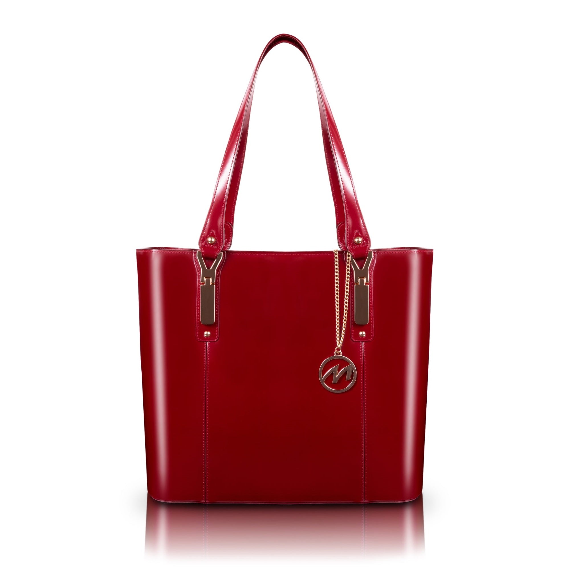 M Series | SAVARNA | Leather Ladies Tote with Tablet Pocket  Red