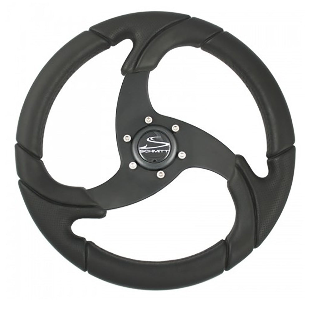 Schmitt Marine Folletto 14.2'' Wheel - Black Polished Polyurethane - 3/4'' Tapered Shaft W/Black Center Cap,WBAUVB0D7RTXCW1