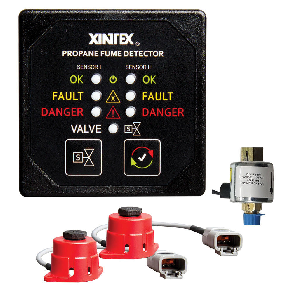 Fireboy-Xintex Propane Fume Detector, 2 Channel, 2 Sensors, Solenoid Valve &Amp; Control &Amp; 20&#39; Cable - 24V Dc,WBAUVB0CWYWRD41