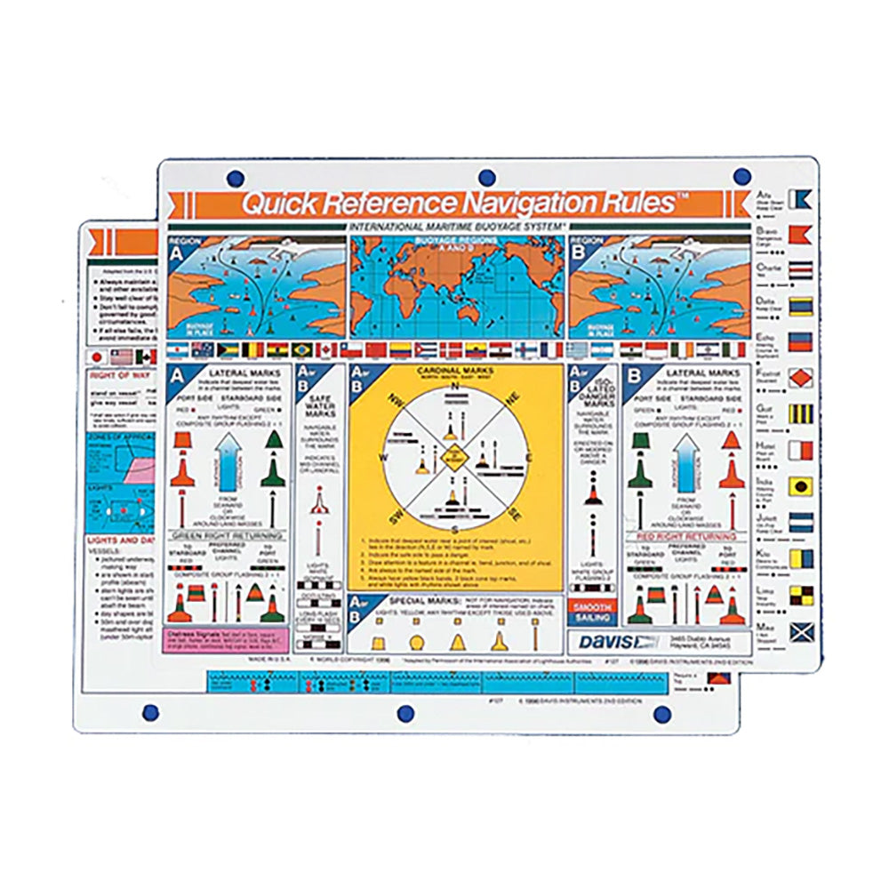 Davis Quick Reference International Navigation Rules Card,WBAUVA001346671