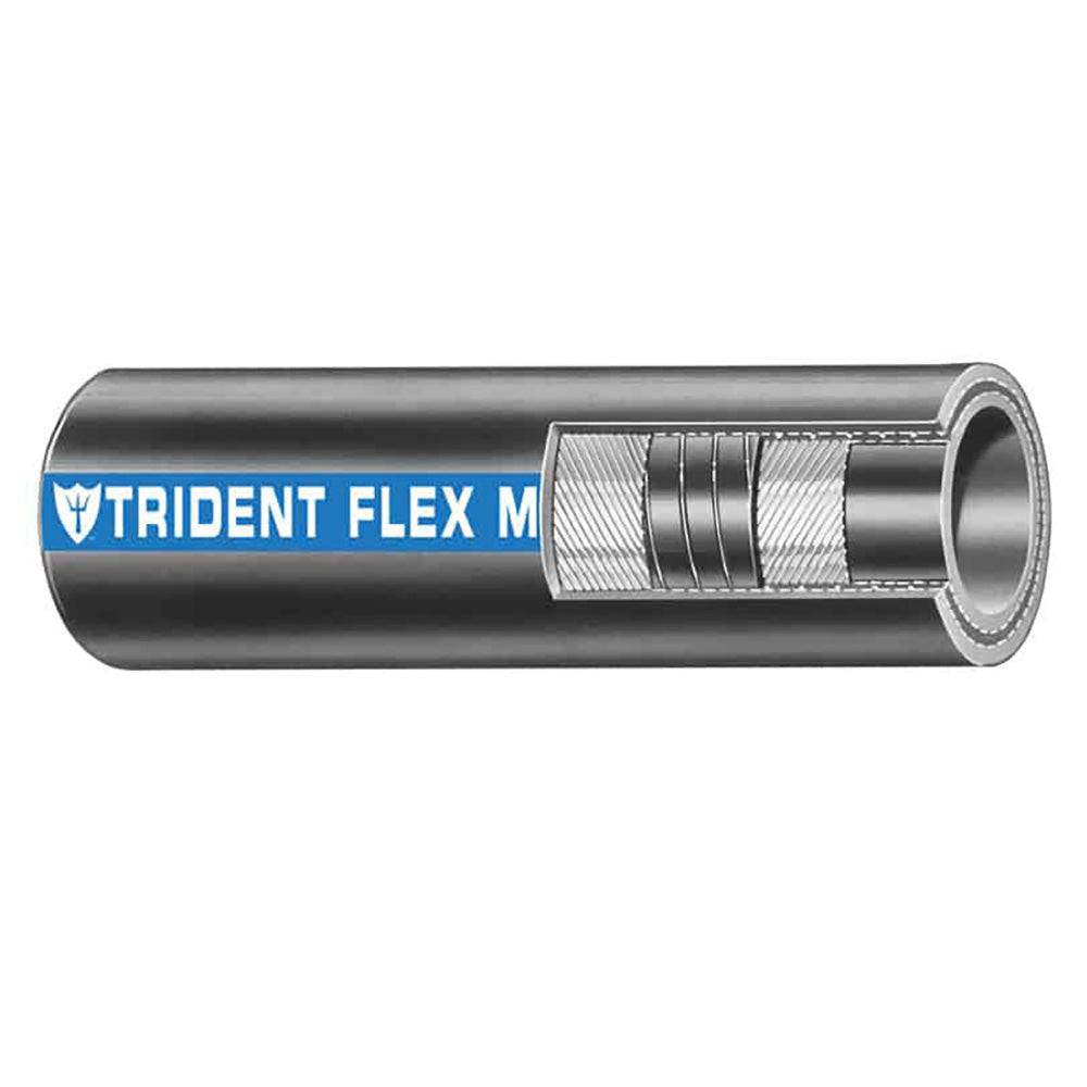 Trident Marine 1-1/2 x 50' Coil Flex Marine Wet Exhaust &amp; Water Hose - Black