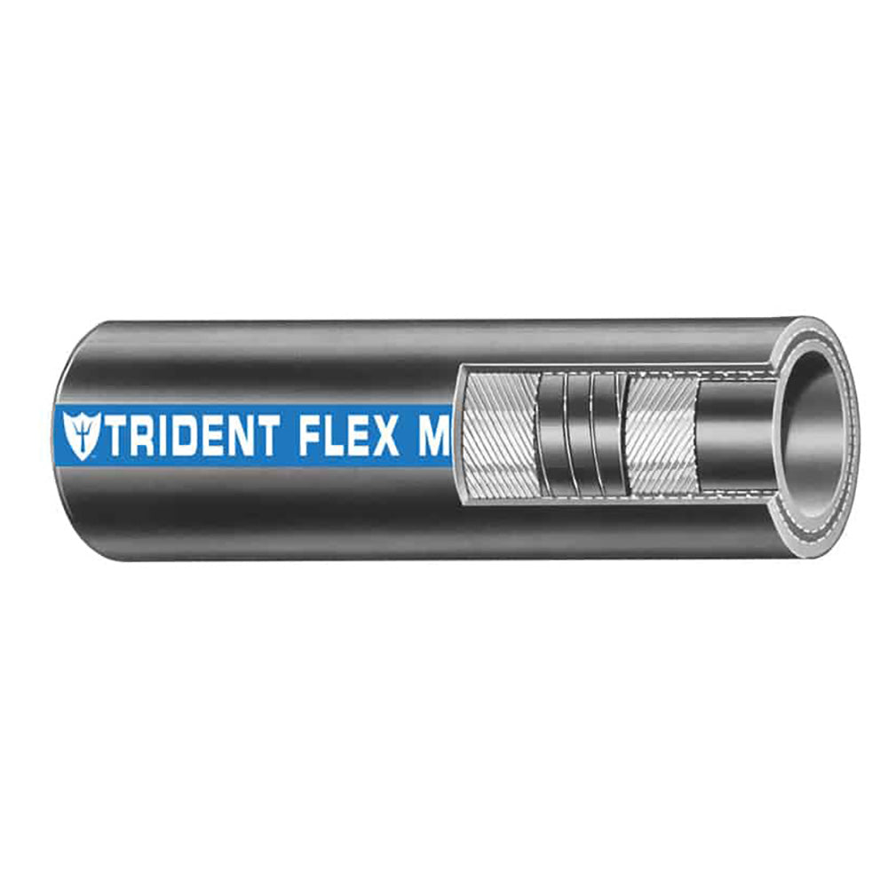 Trident Marine 1-1/4 x 50' Coil Flex Marine Wet Exhaust &amp; Water Hose - Black