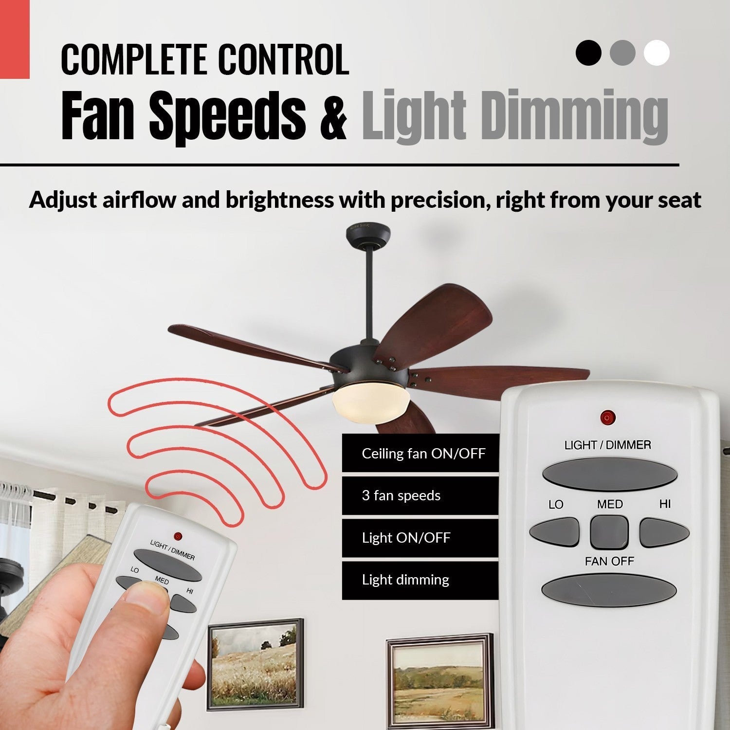 Anderic Substitute for Harbor Breeze UC7086T CHQ7086T for Avion Ceiling Fan Remote Control [RR7079T]