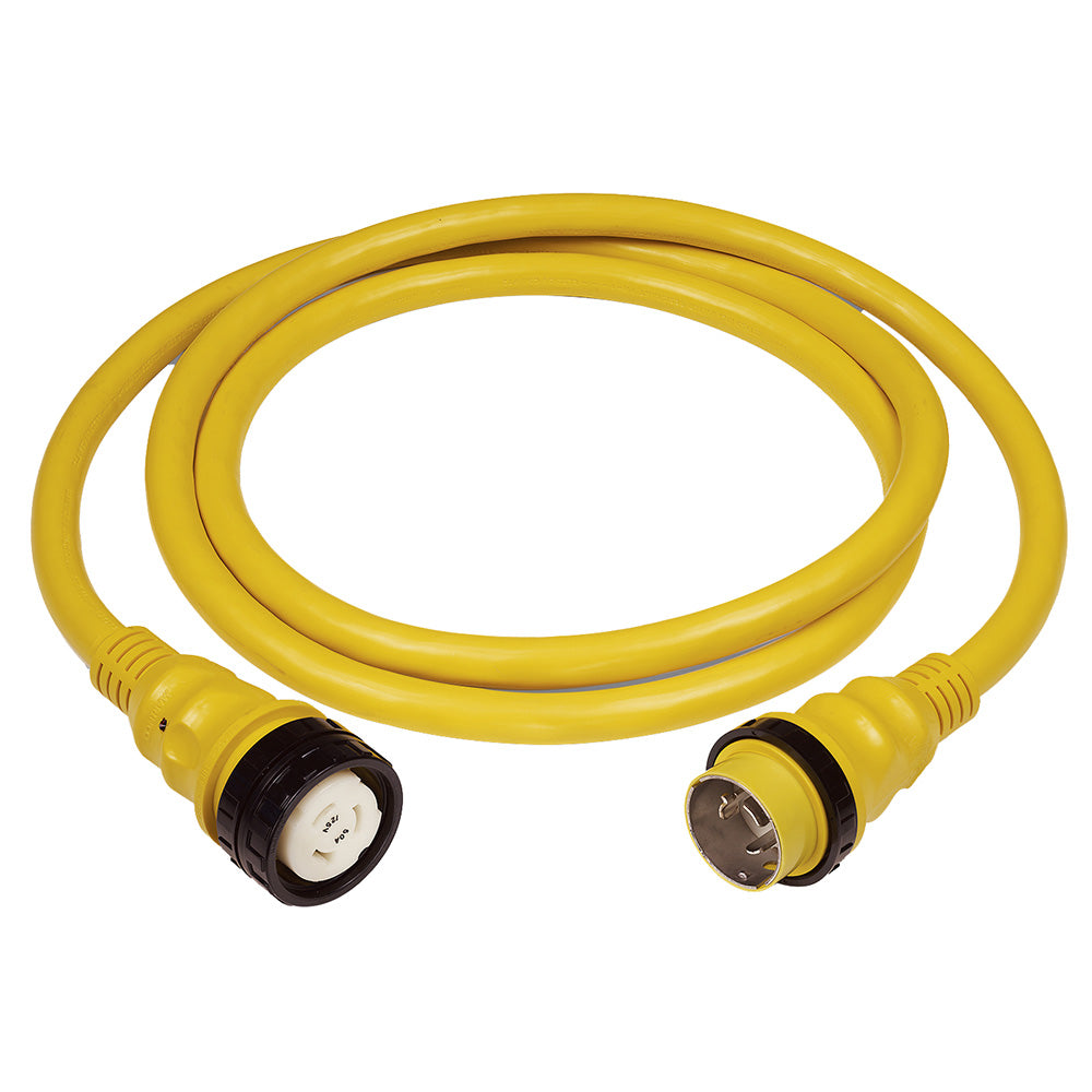 Marinco 50Amp 125/250V Shore Power Cable - 12&#39; - Yellow,WBAUVB000NI5FL8