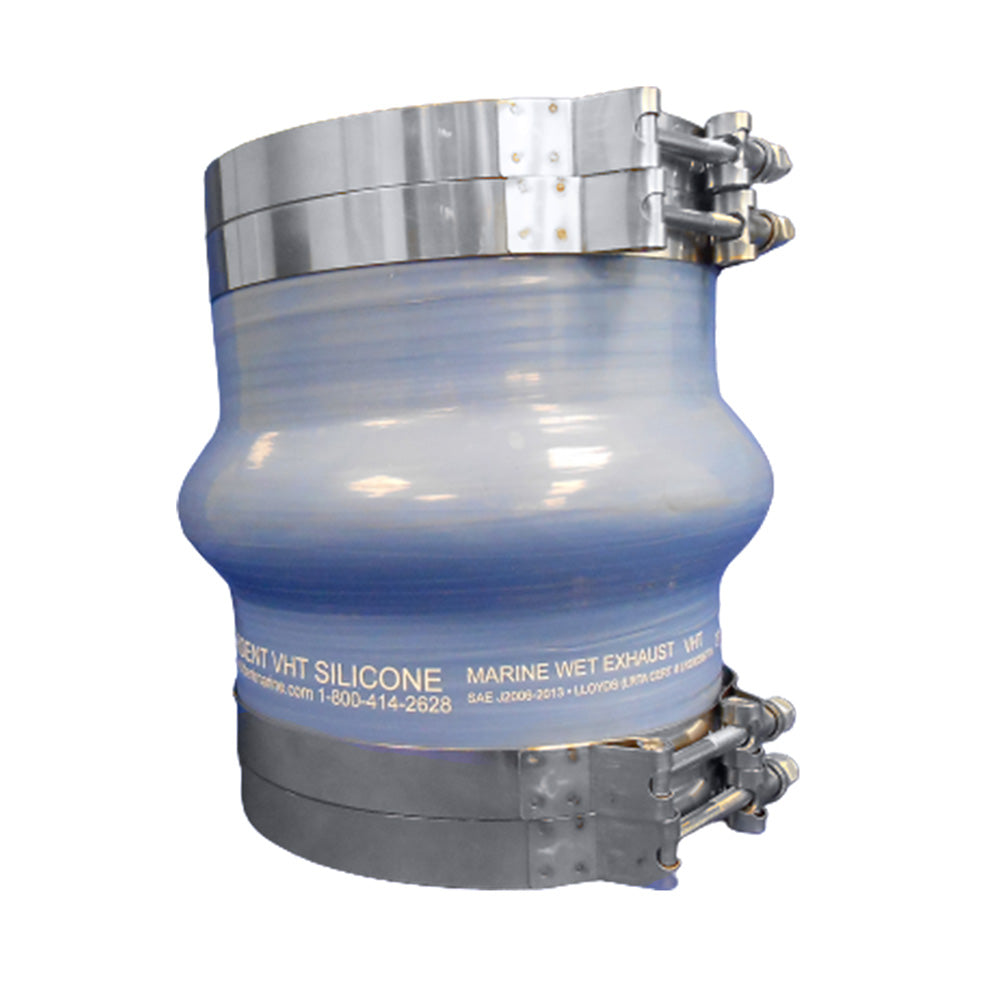 Trident Marine Blue Silicone Wet Exhaust Hump W/4 T-Bolt Clamps - 6'' Id X 8'' Length,WBAUVA001346744