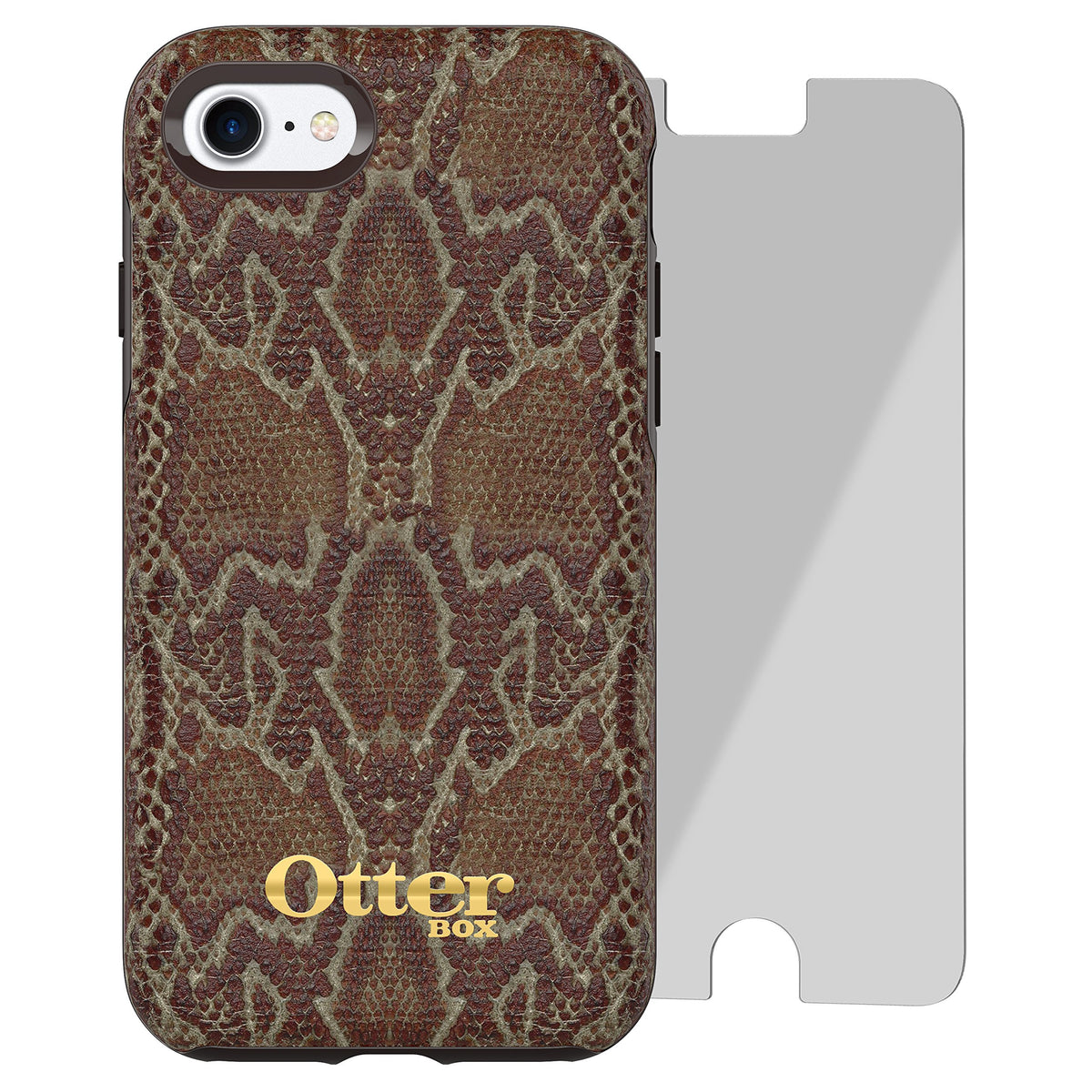 Otterbox Strada Series Limited Edition + Alpha Glass Case For Iphone 7 (Only)   Retail Packaging   Wooded Serpent (Dark Brown/Da