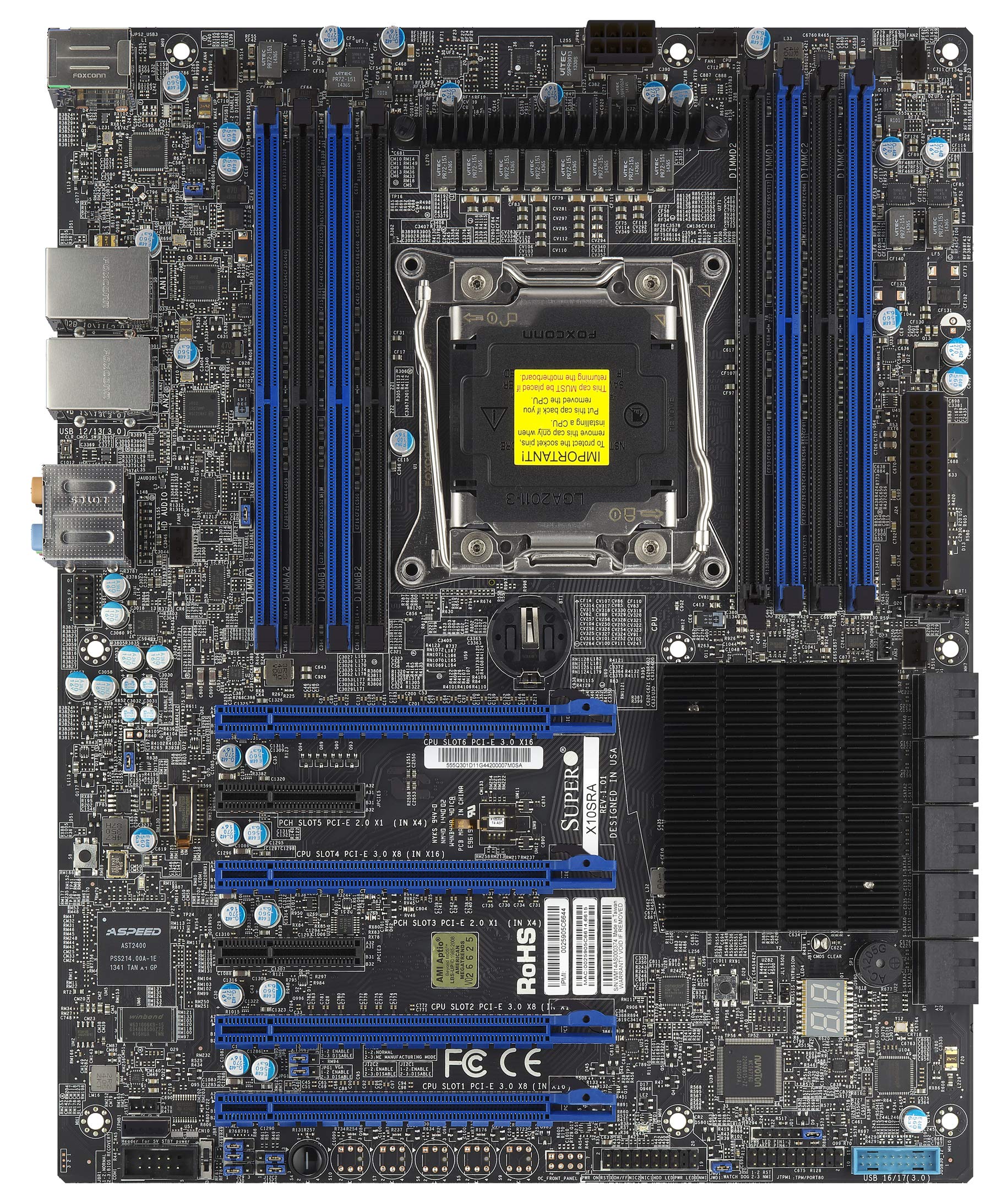 Supermicro Lga2011, Intel C612, Ddr4, Sata3 & Usb3.0, A & 2Gbe, Atx Server Motherboard X10Sra O