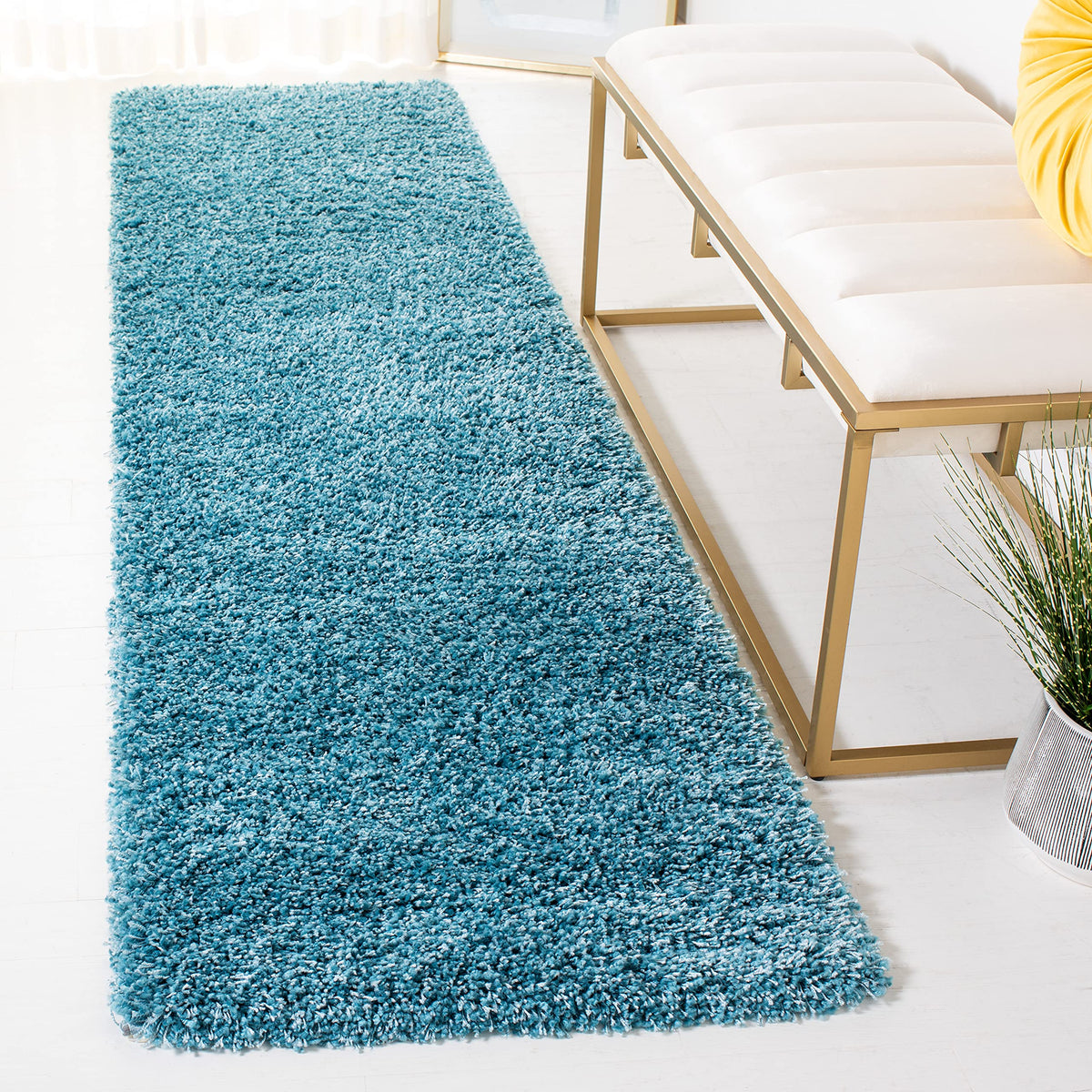 Safavieh California Premium Shag Collection 23 X 13 Turquoise Sg151 Non Shedding Living Room Bedroom Dining Room Entryway Plush