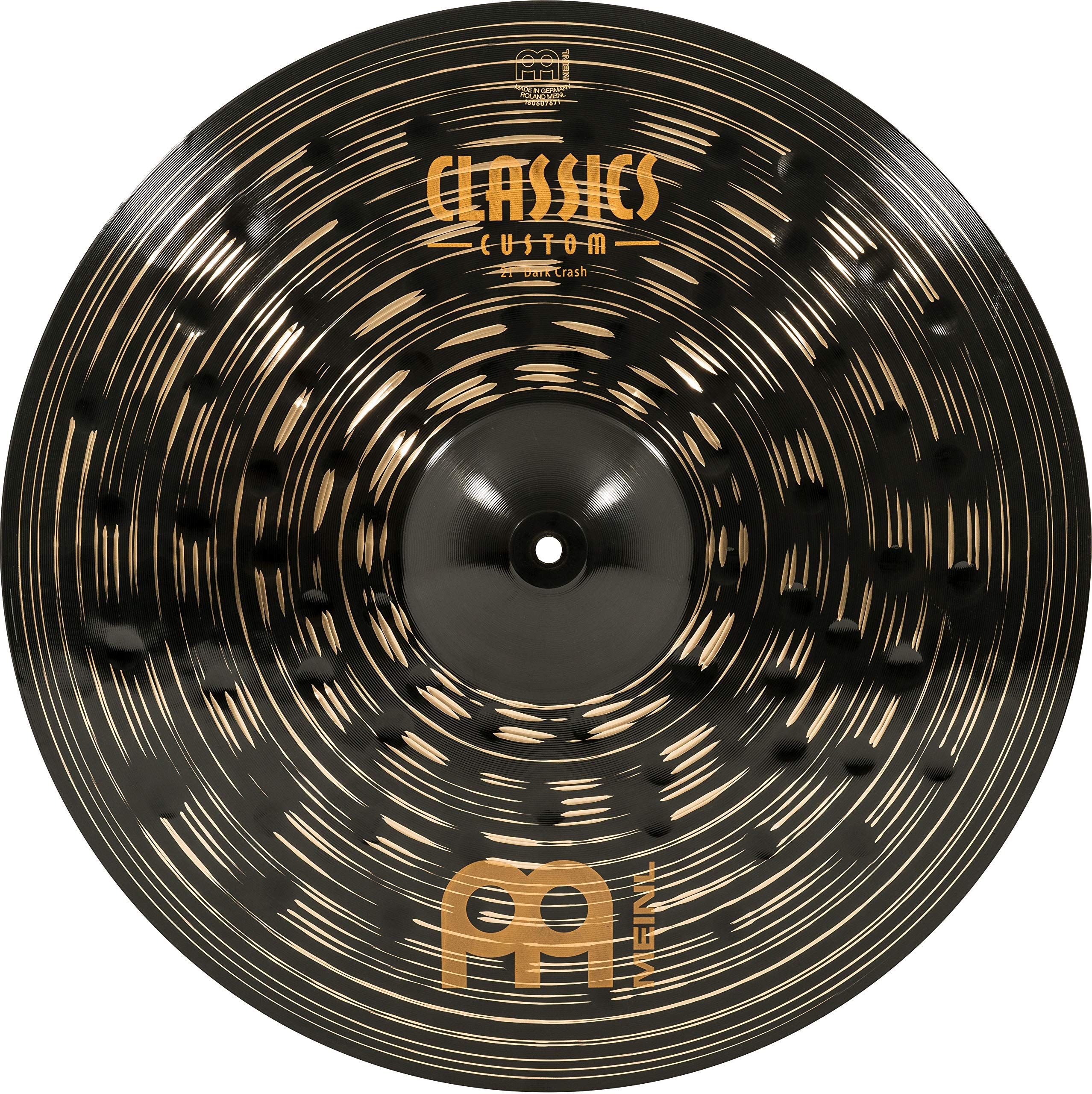 Meinl Cymbals Classics Custom Dark 21'' Crash Cymbal For Drum Set   Made In Germany   B12 Bronze, 2 Year Warranty (Cc21Dac)