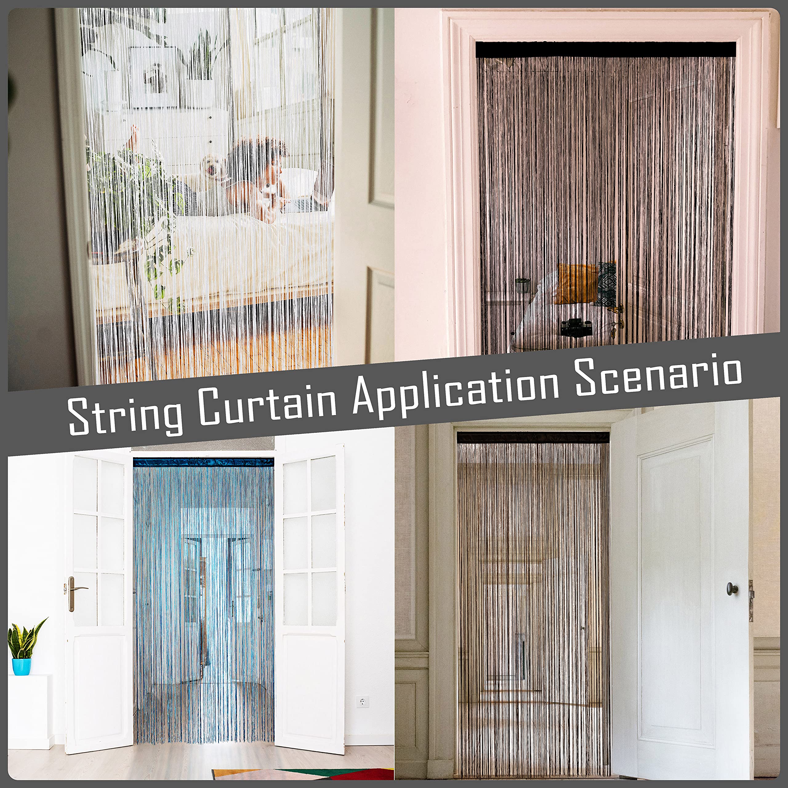 Doorway String Curtain Door Curtains,Boho Hippie Hanging Patio Tassels Screen Room Decor Bedroom Wall Window Closet Kitchen Livi