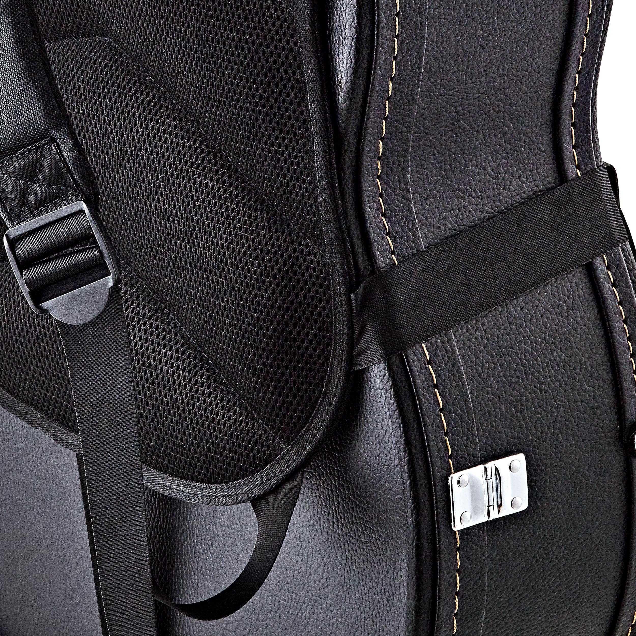 Ortega Guitars Hardshell Case Deluxe Backpack Straps W/Ergonomic Back Cushion Carry Your Hardcase Like A Gig Bag Black (Obps Dlx