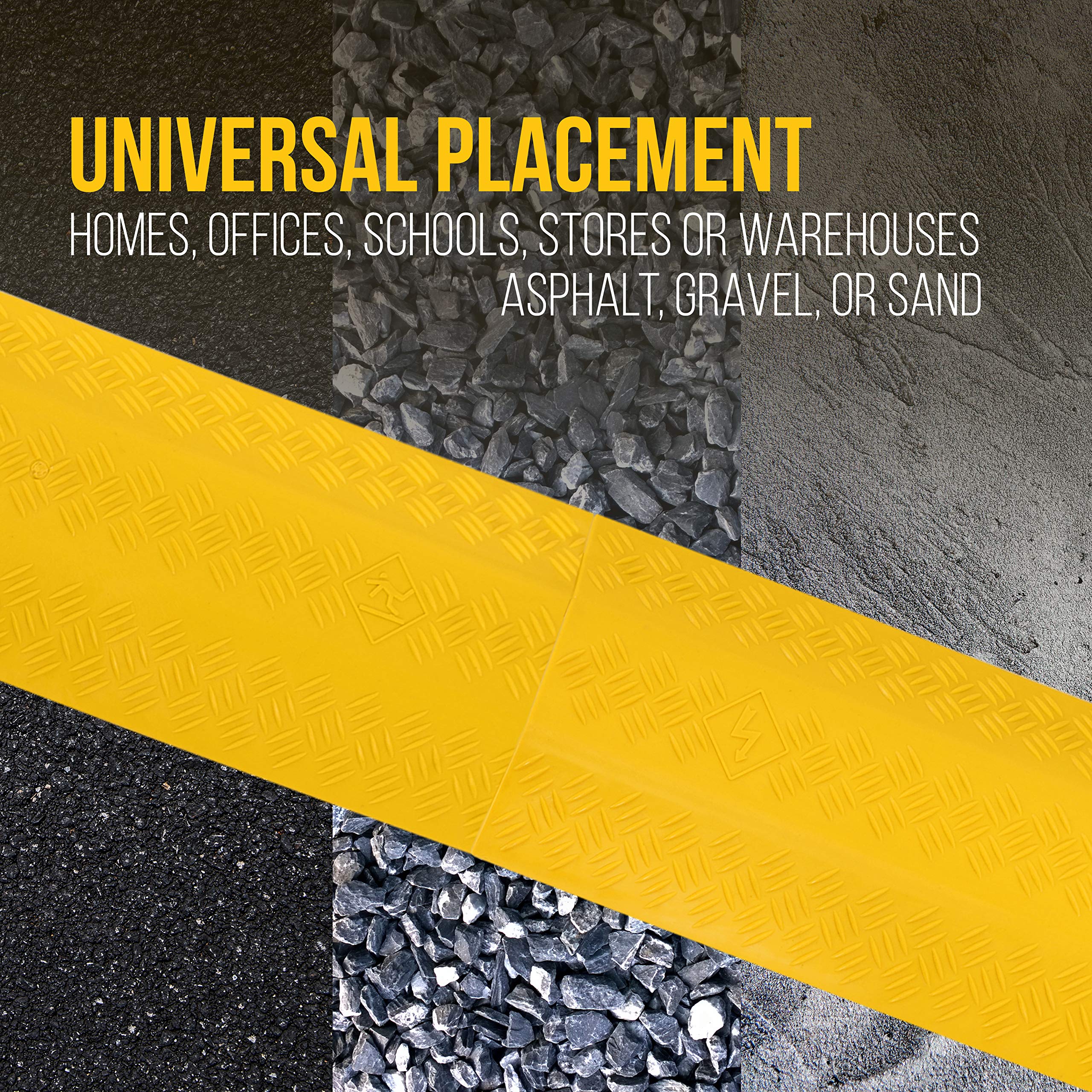 Pyle Durable Cable Ramp Protective Cover   2,000 Lbs Max Heavy Duty Drop Over Hose & Cable Track Protector,   Cable Concealer Fo