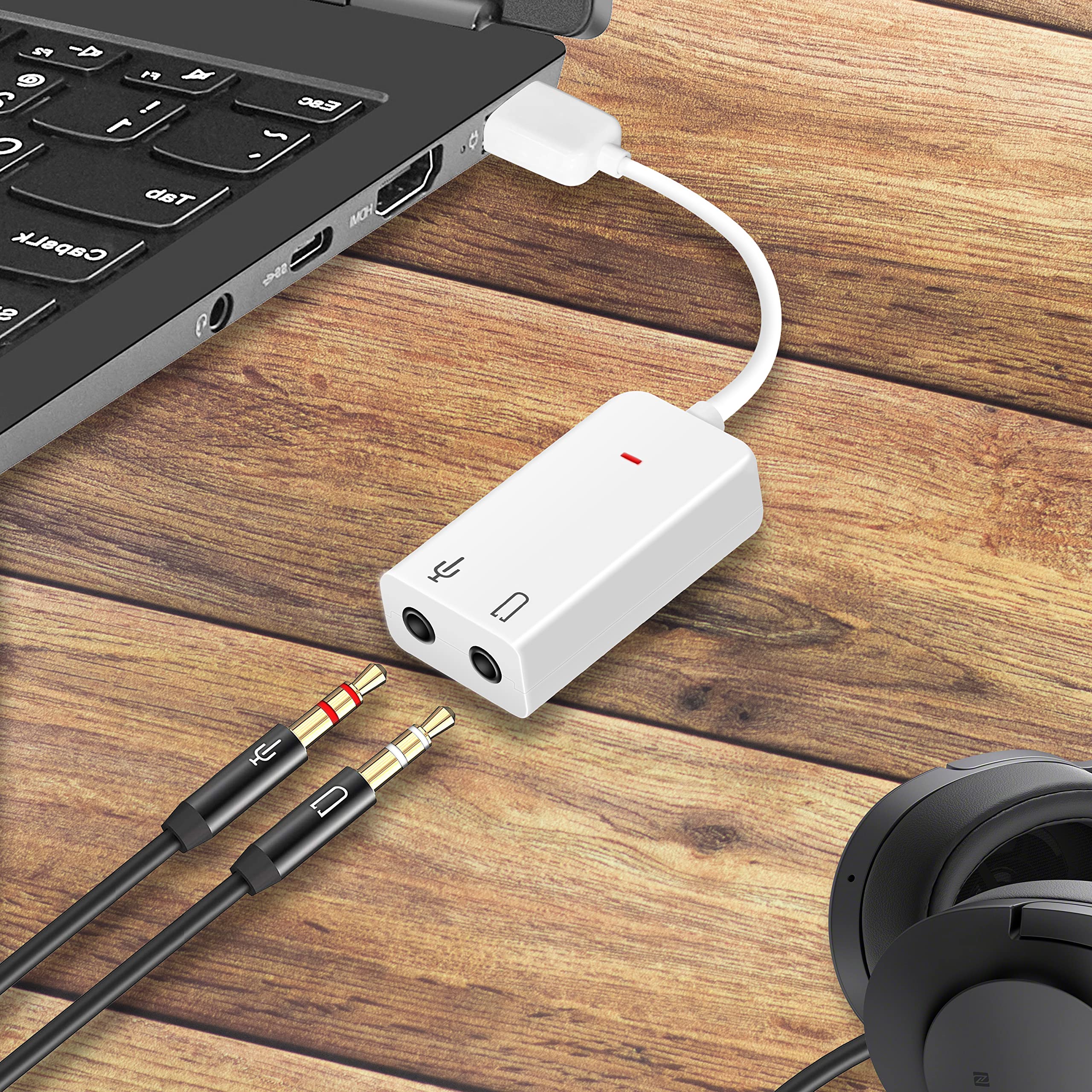 Usb Sound Card Adapter Yacsejao 7.1 Channel External Audio Adapter Stereo Sound Card Converter 3.5Mm Aux Microphone Jackfor Wind