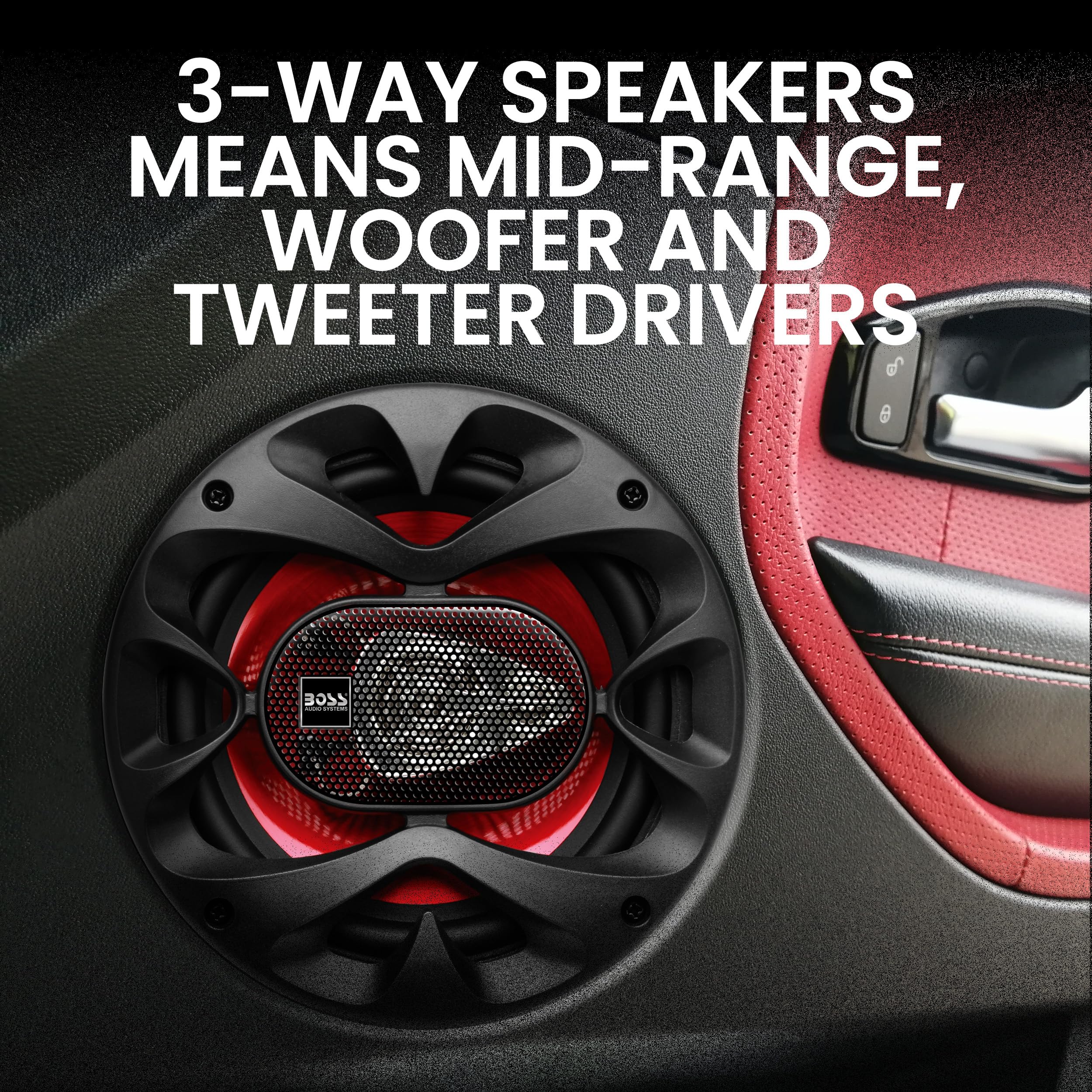 Boss Audio Systems Ch6530 Car Speakers   300 Watts Of Power Per Pair And 150 Watts Each, 6.5 Inch, Full Range, 3 Way, Sold In Pa