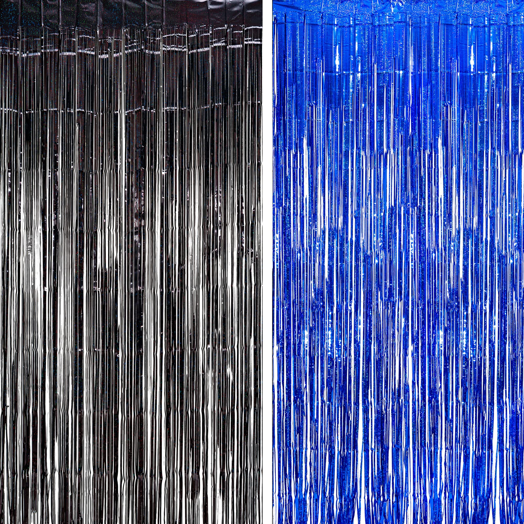 Foil Fringe Curtain Party Decorations   Black Blue Metallic Tinsel Photo Booth Backdrop Party Steamers Curtains For Birthdays Ch