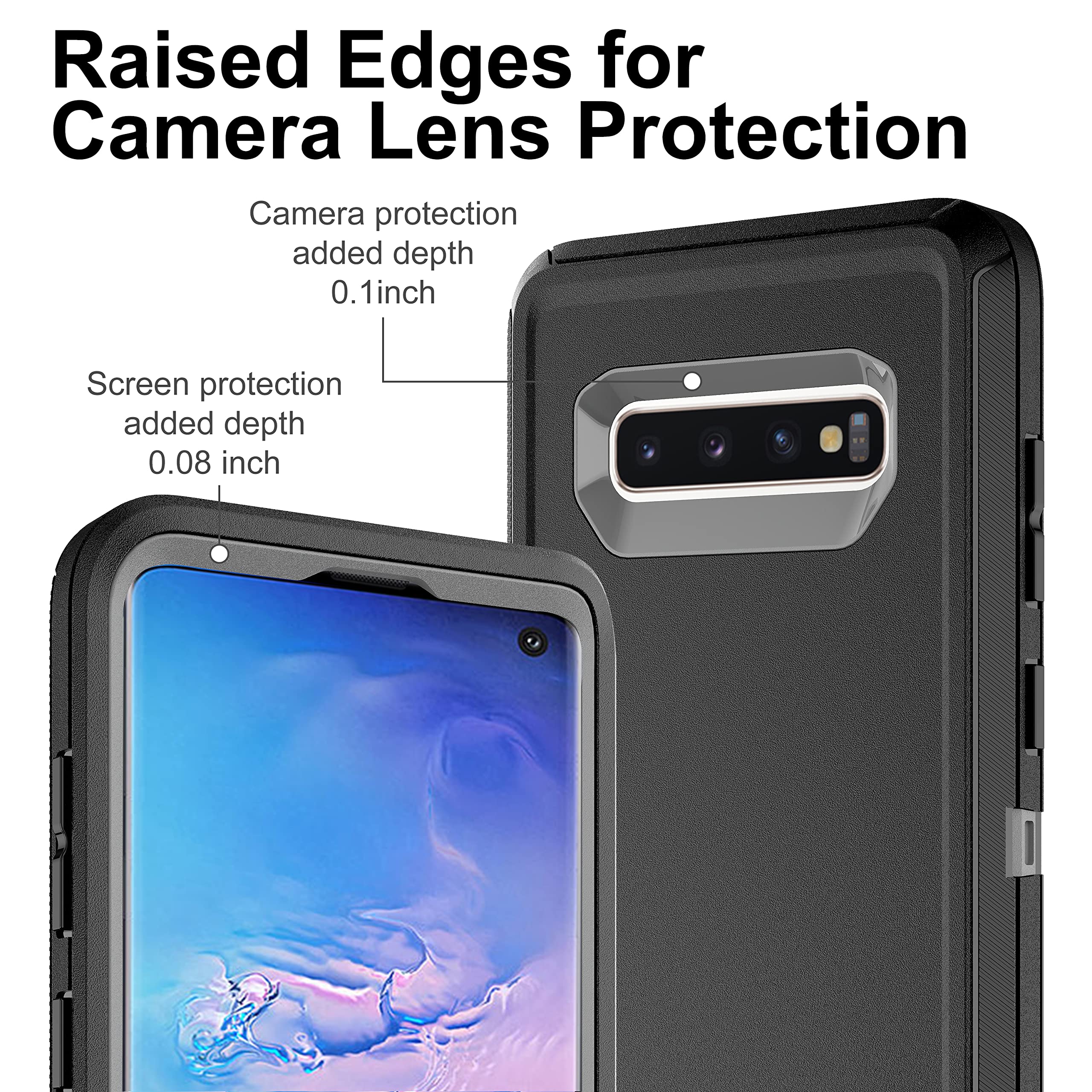 Hong Amy For Samsung Galaxy S10 Case, Galaxy S10 Case With Self Healing Flexible Tpu Screen Protector [2 Pack], 3 In 1 Full Body