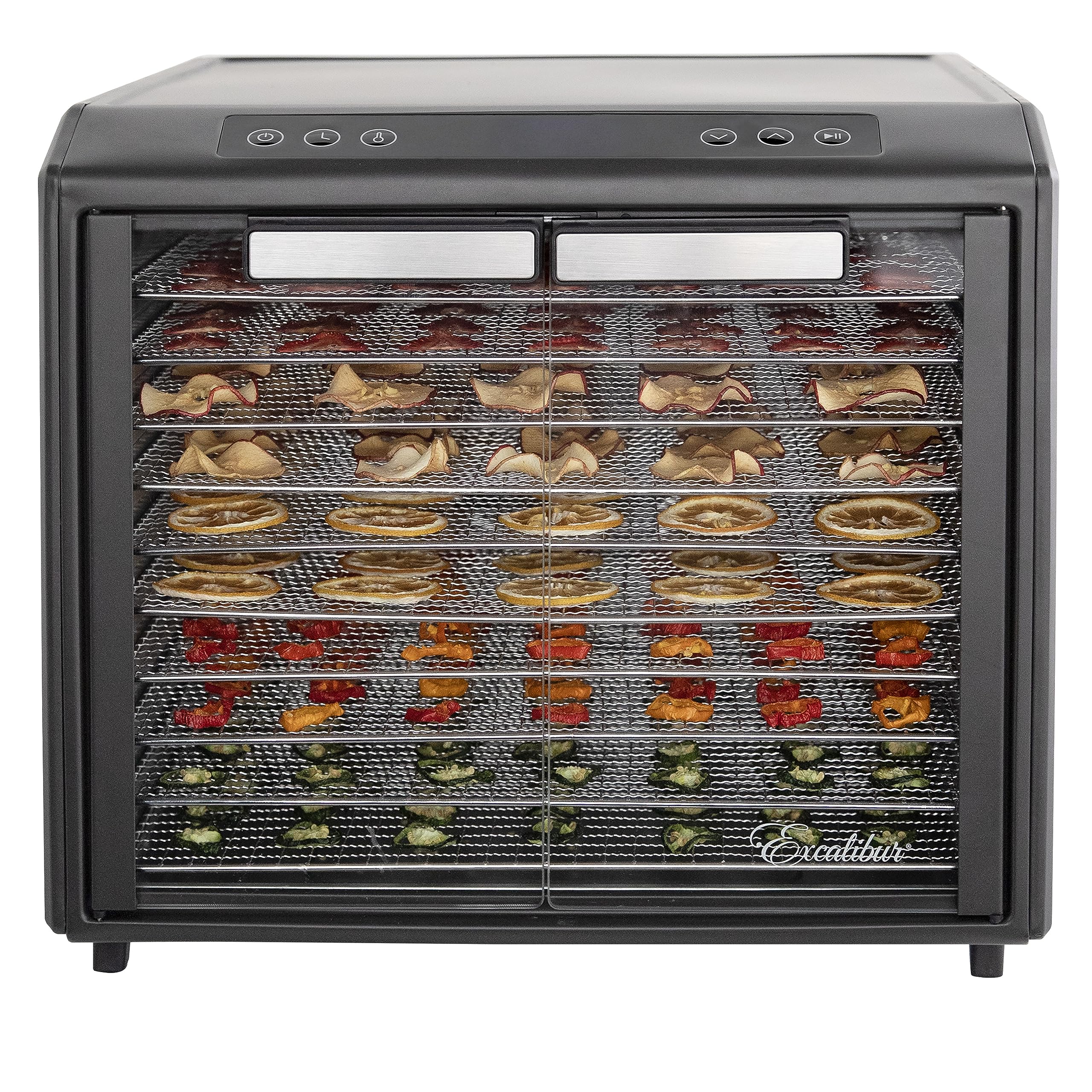 Excalibur Electric Food Dehydrator Select Series 10 Tray With Adjustable Temperature Control Includes Chrome Plated Drying Trays