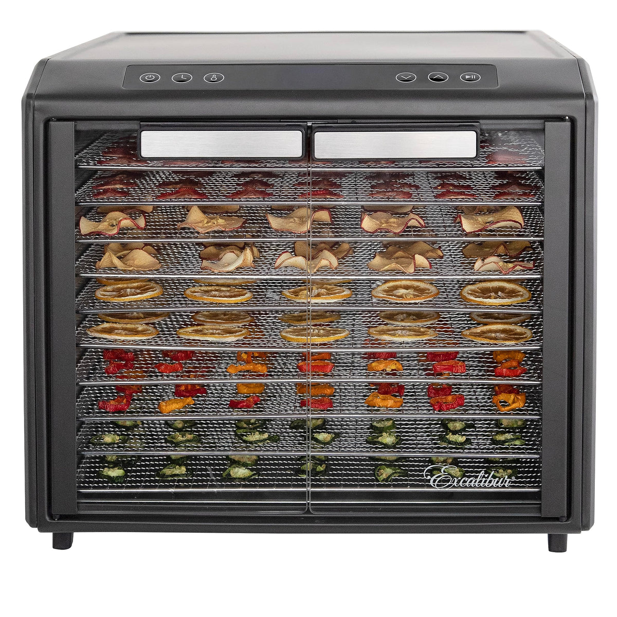 Excalibur Electric Food Dehydrator Select Series 10 Tray With Adjustable Temperature Control Includes Chrome Plated Drying Trays