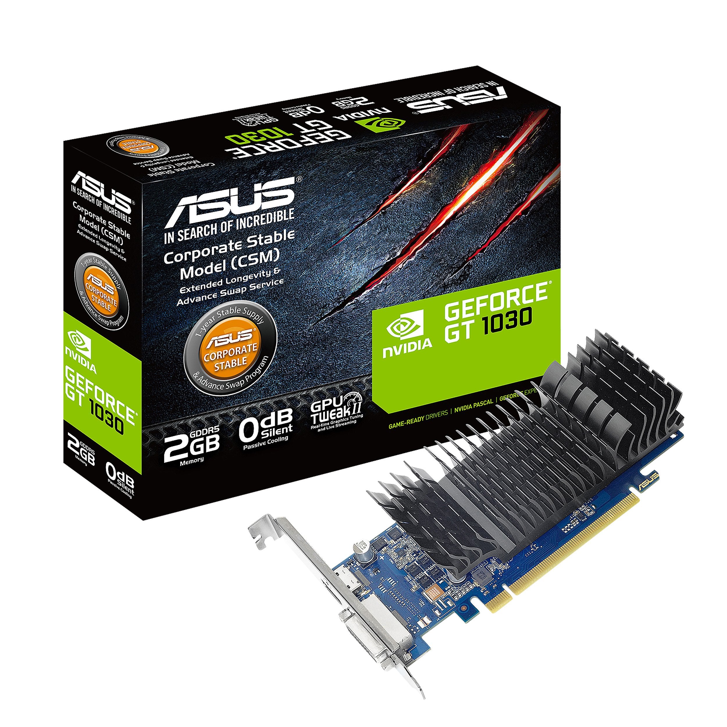 Asus Geforce Gt 1030 2Gb Gddr5 Hdmi Dvi Graphics Card (Gt1030 2G Csm)