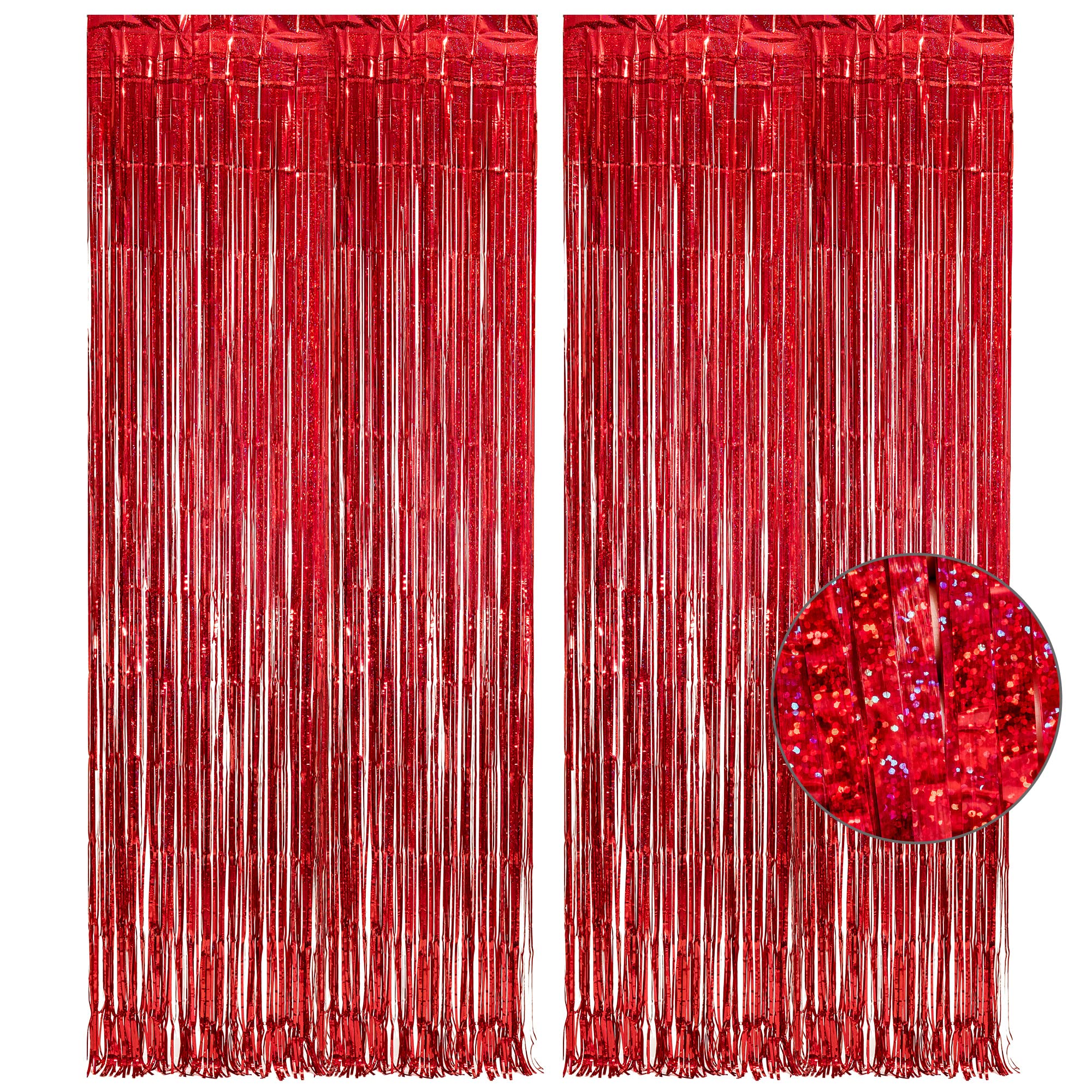 Red Fringe Curtains Party Decorations Backdrop   Greatril Foil Tinsel Curtain Cortinas Para Fiestas Decoracion Backdrop For Stra
