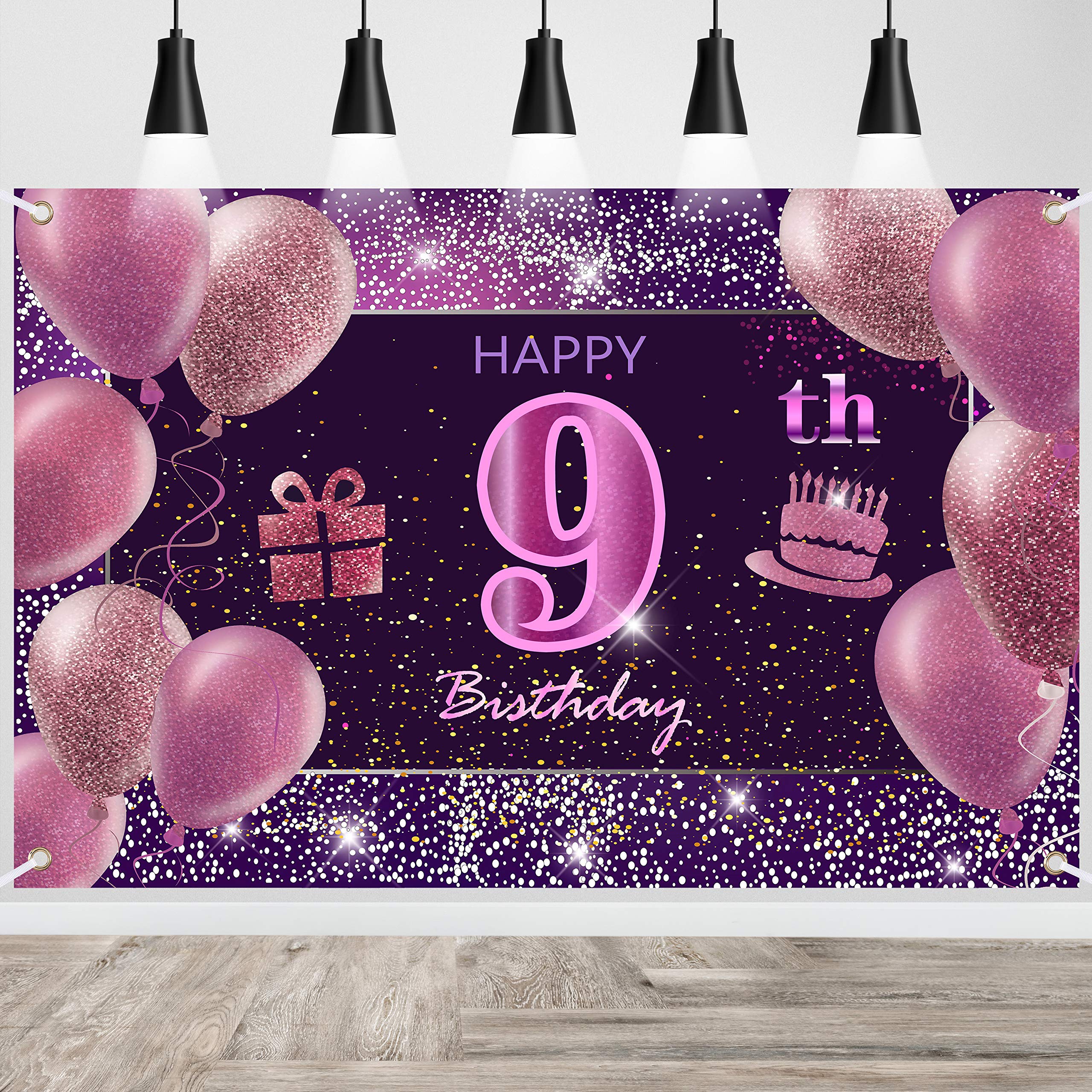 9Th Birthday Decorations For Girls Imisi Happy Birthday Banner Pink Decorations For A Party Birthday Backdrop For Women