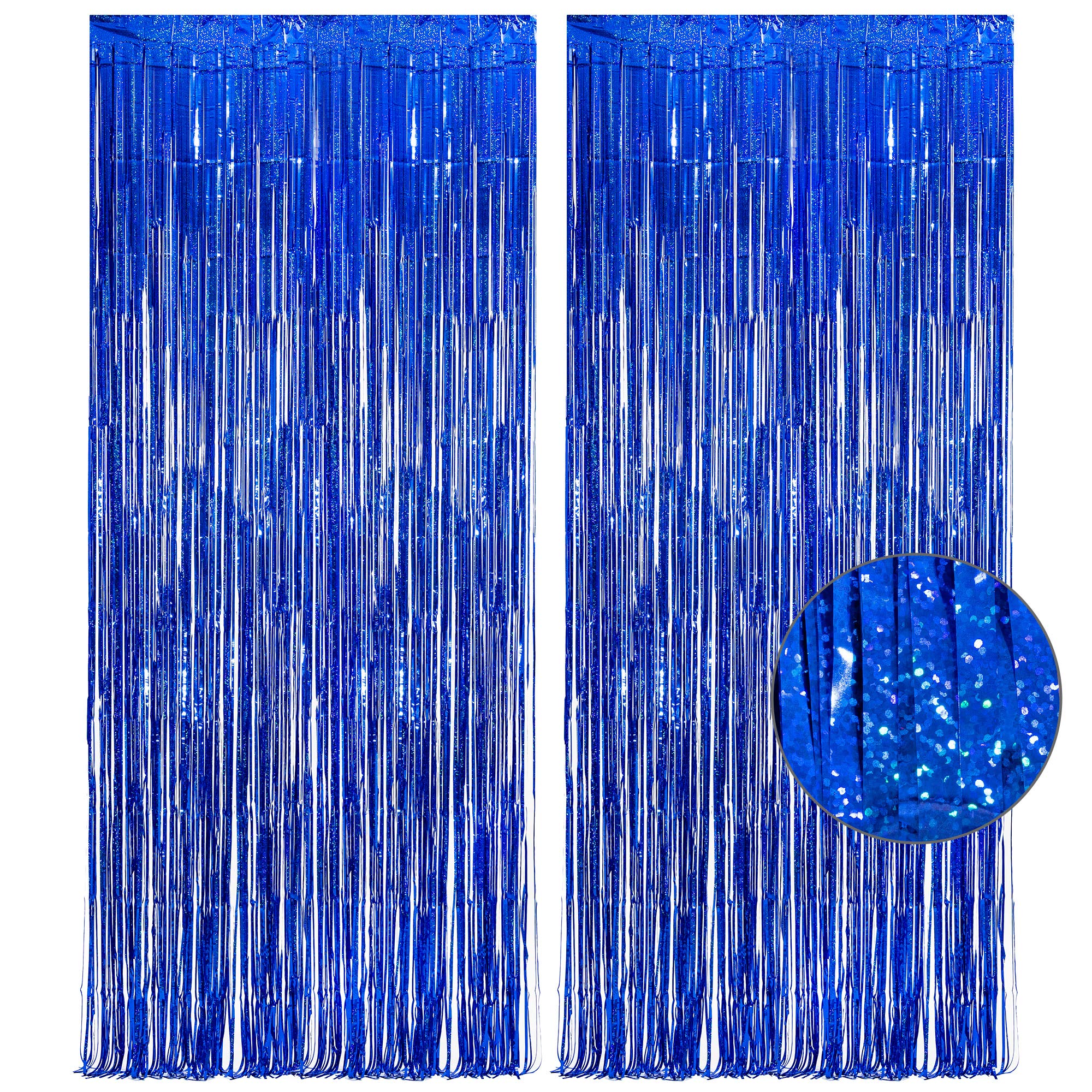 Dark Blue Tinsel Backdrop Streamers   Greatril Party Streamers Backdrop Foil Fringe Curtains For Birthdays/Bachelorette/Bridal S