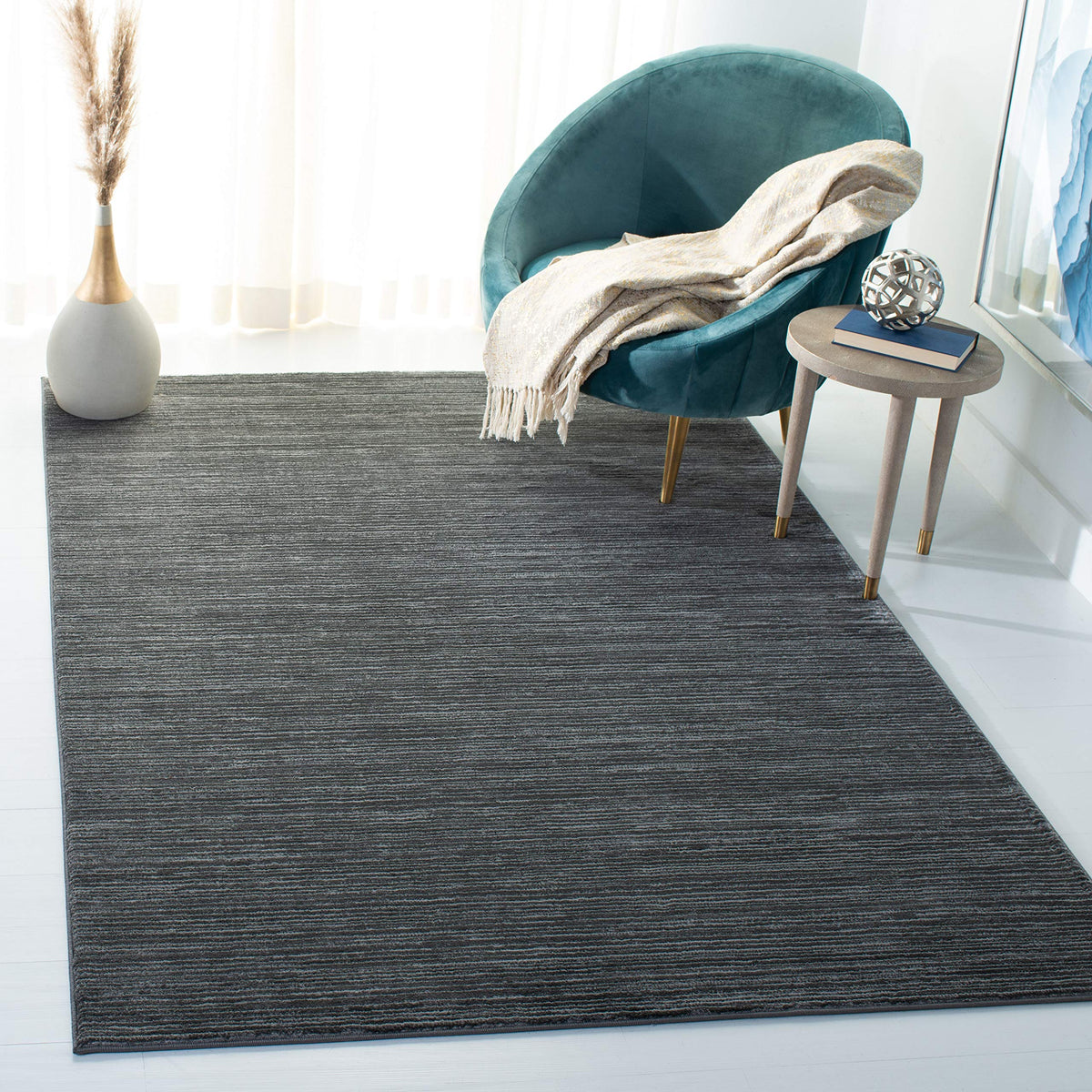 Safavieh Vision Collection 6 X 9 Grey Vsn606D Modern Ombre Tonal Chic Non Shedding Living Room Bedroom Dining Home Office Area R