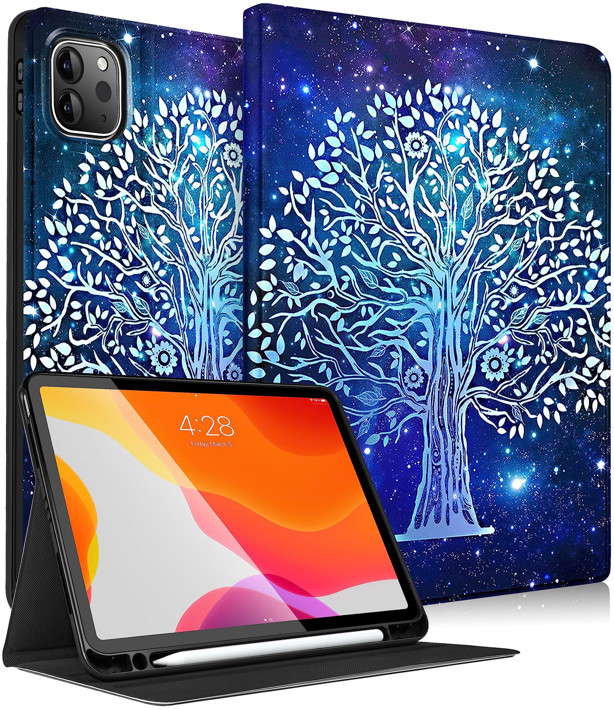 Uppuppy For Ipad Air 11 Inch Case, Air 5Th/4Th Generation 10.9, Pro 11'' Case Cute Kids Women Girls Folio Tree With Apple Pencil