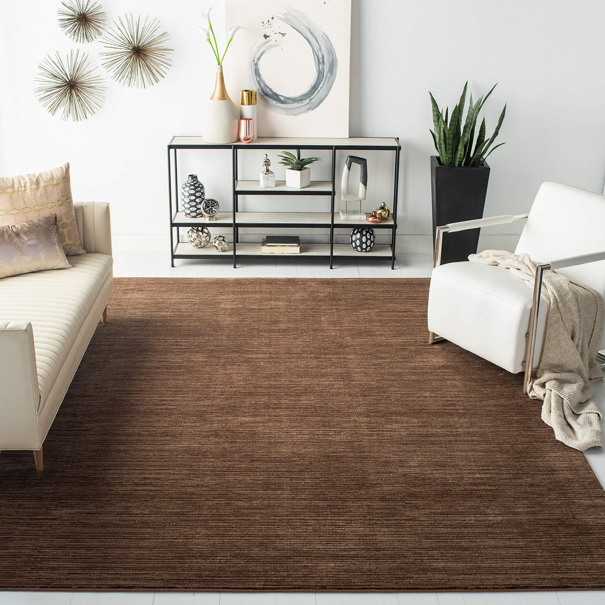 Safavieh Vision Collection 6 X 9 Brown Vsn606E Modern Ombre Tonal Chic Non Shedding Living Room Bedroom Dining Home Office Area