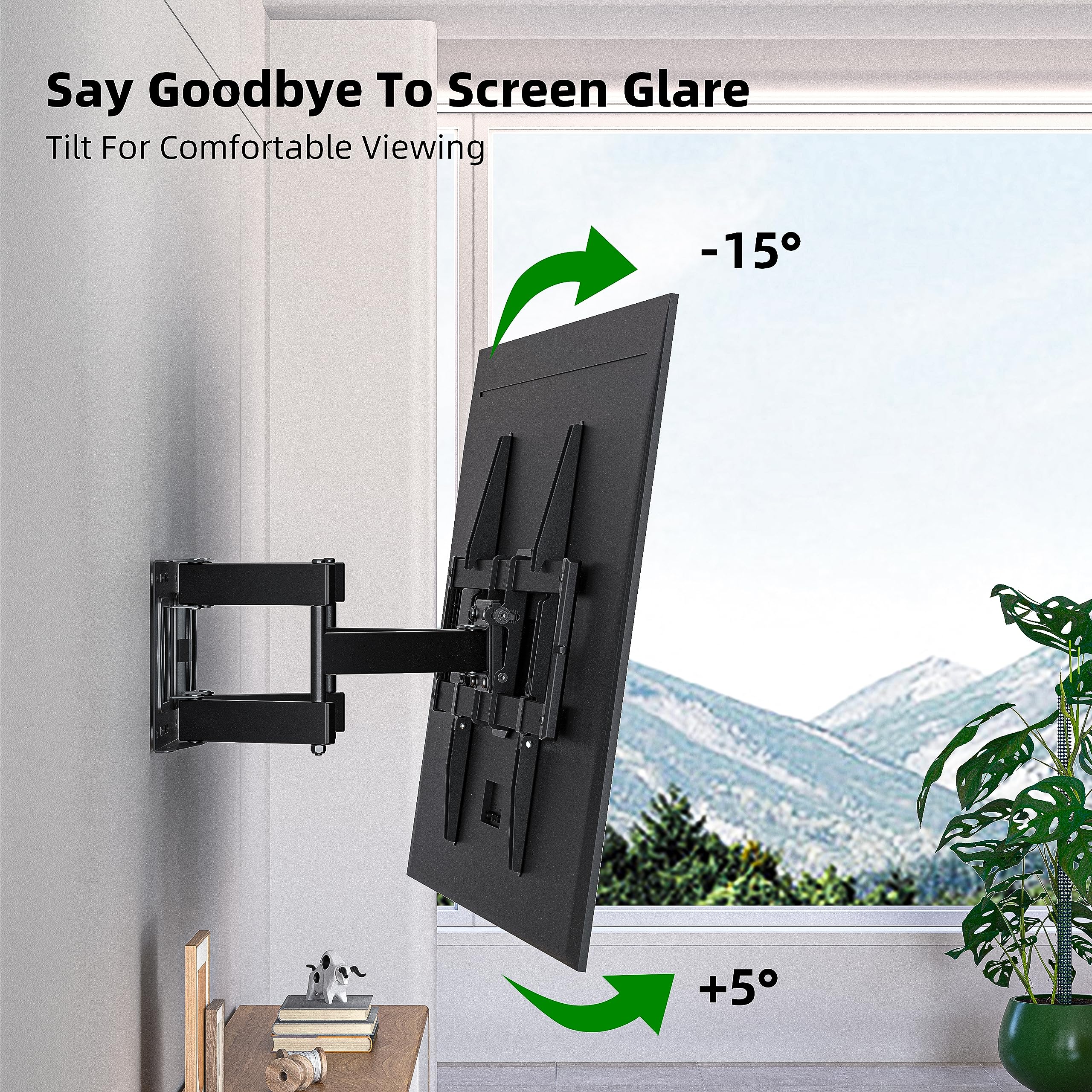 Full Motion Tv Wall Mount For Most 37-84 Flat Screen Tv, Swivel Or Tilt Tv Wall Bracket With Dual Articulating Arms, For 12-16 W