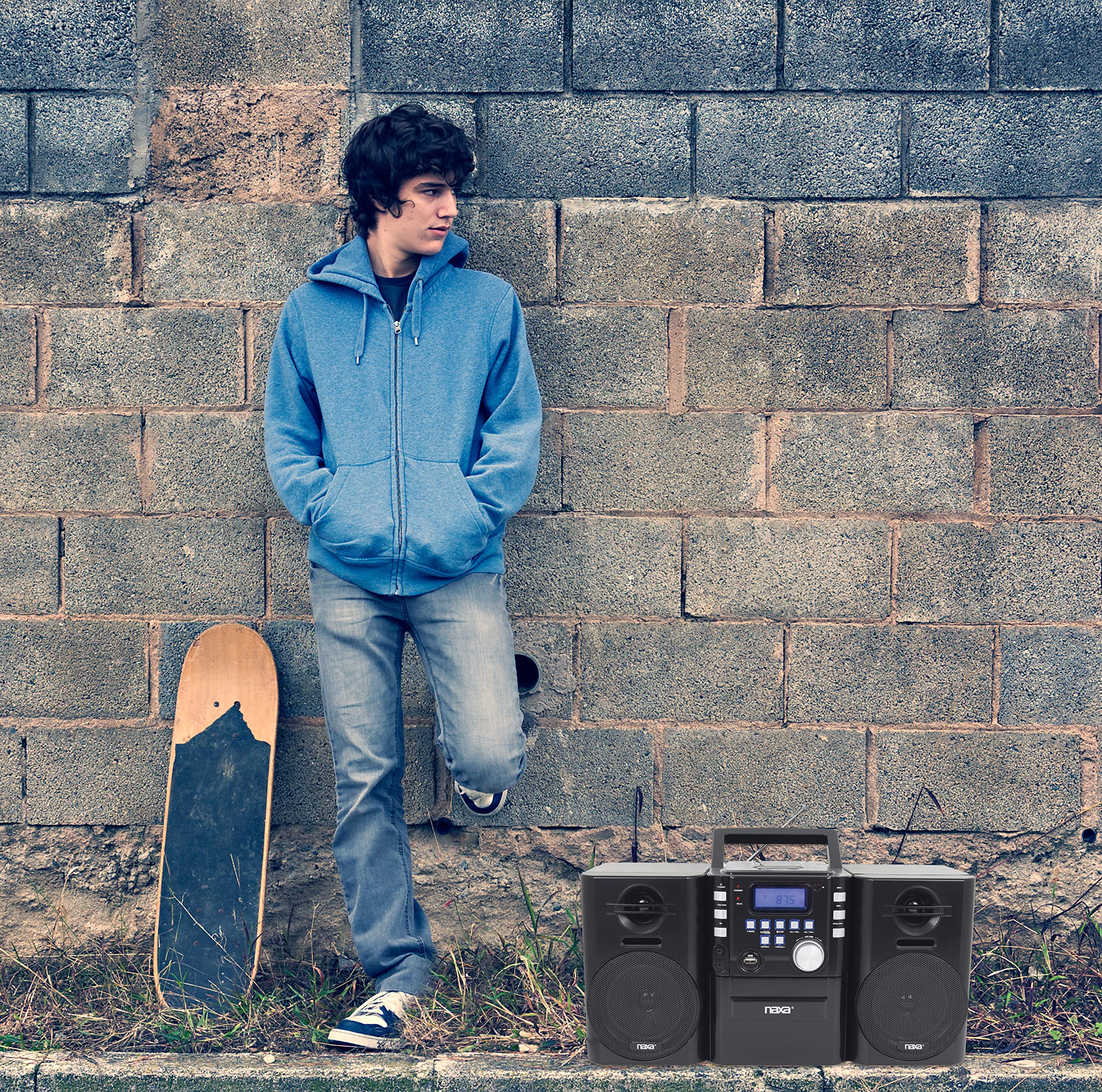 Naxa Electronics Naxa Npb 431 Portable Mp3/Cd Player With Pll Fm Radio, Usb Input, Remote Control, And Detachable Speakers, Blac