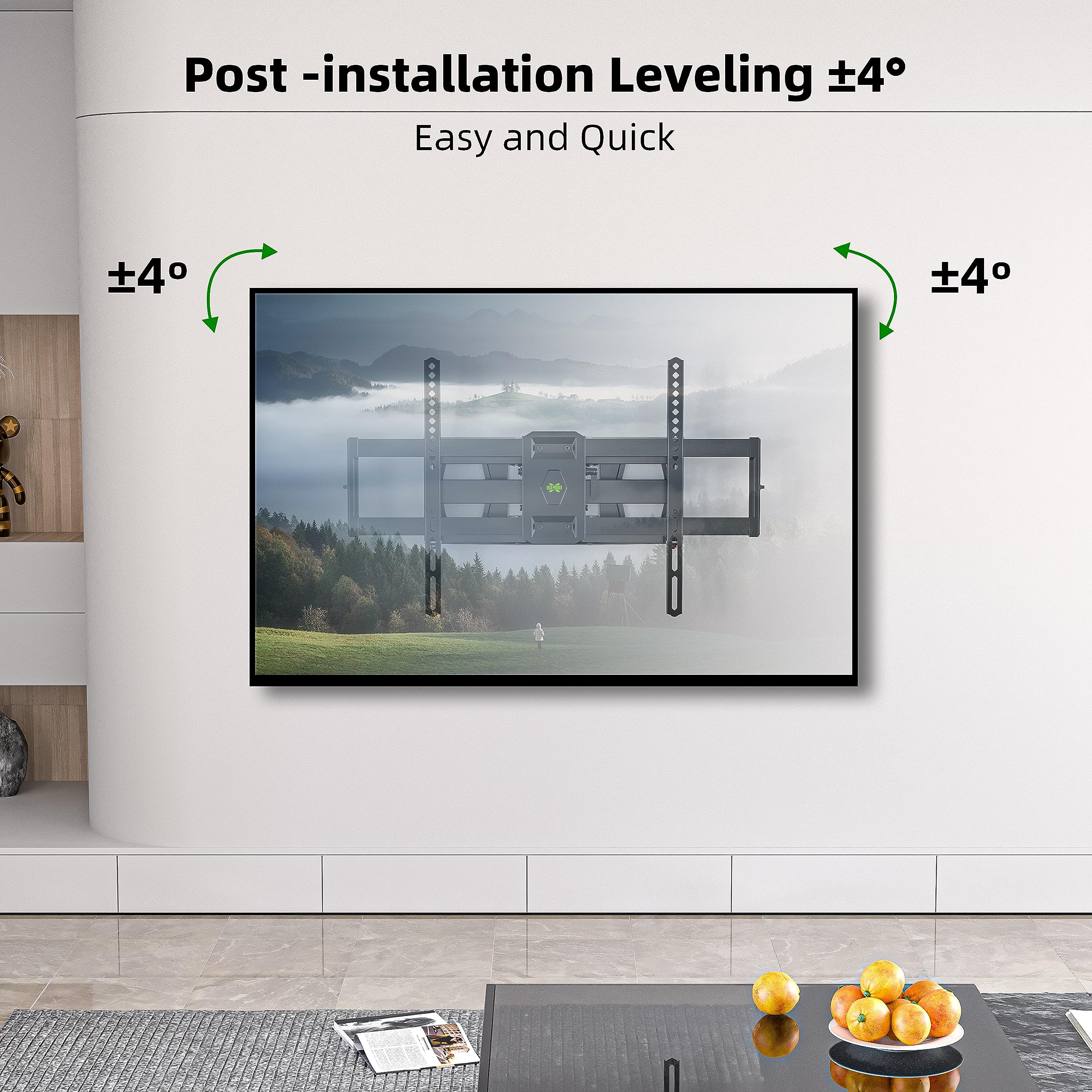 Full Motion Tv Wall Mount For Most 37-84 Flat Screen Tv, Swivel Or Tilt Tv Wall Bracket With Dual Articulating Arms, For 12-16 W