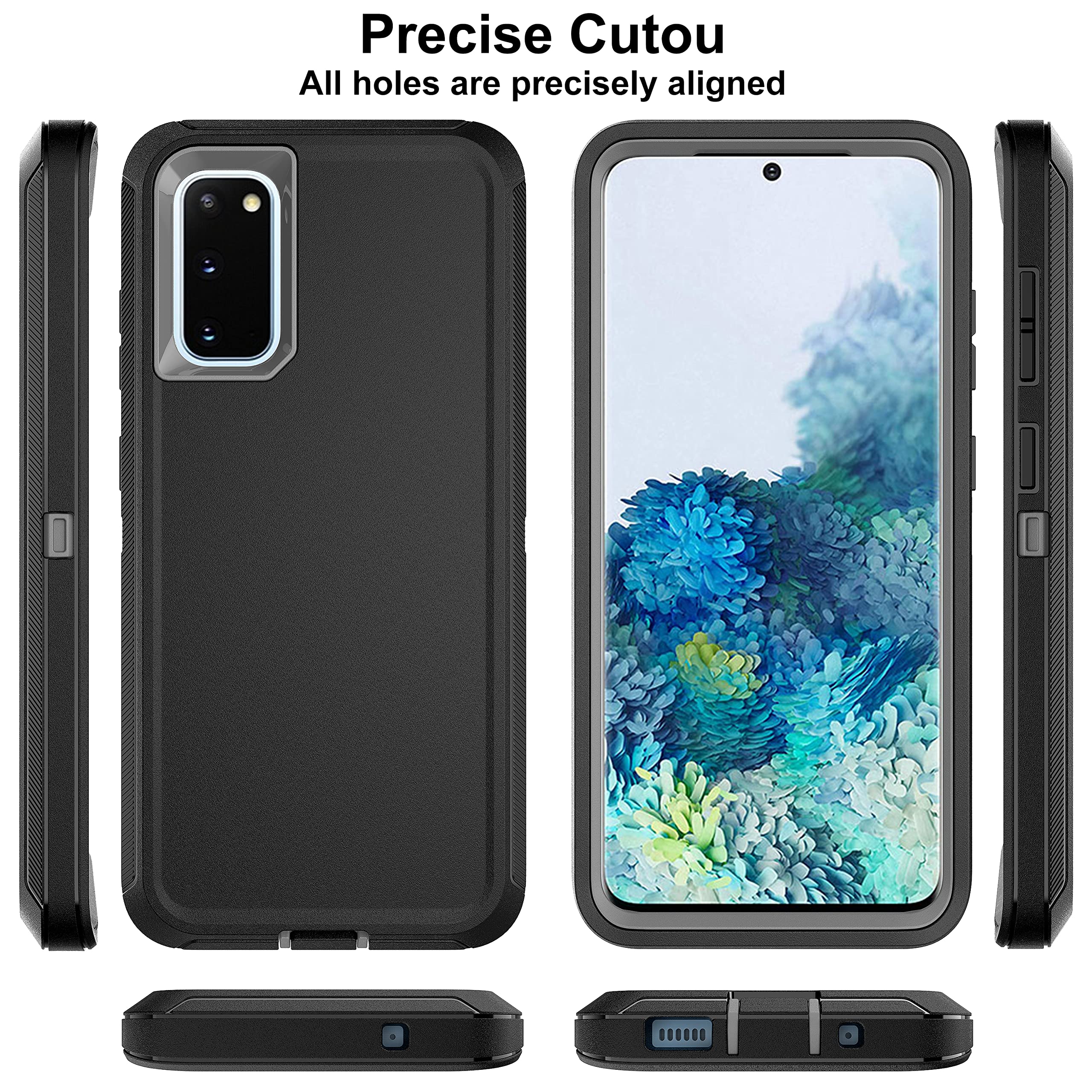 Hong Amy For Samsung Galaxy S20 Case (Not Fit Galaxy S20 Fe/Plus/Ultra), With Self Healing Flexible Tpu Screen Protector [2 Pack