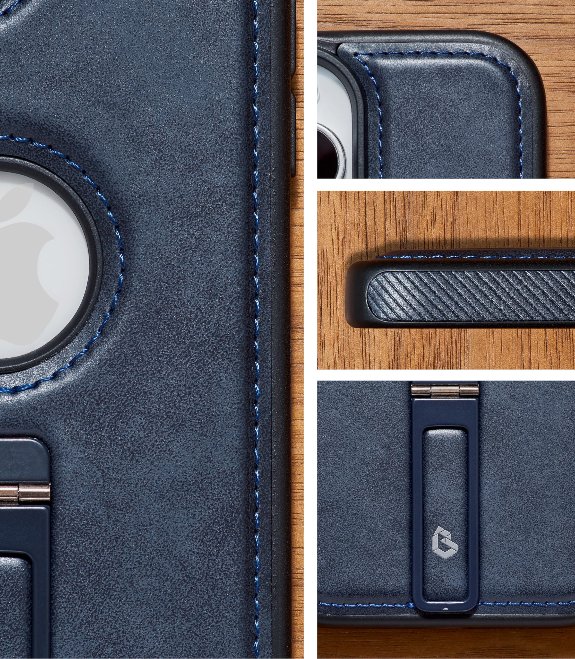 Bullroye For Iphone Case With Stand, Compatible With Magsafe, Strong Magnetic Kickstand Leather Case For Iphone, Protective Shoc