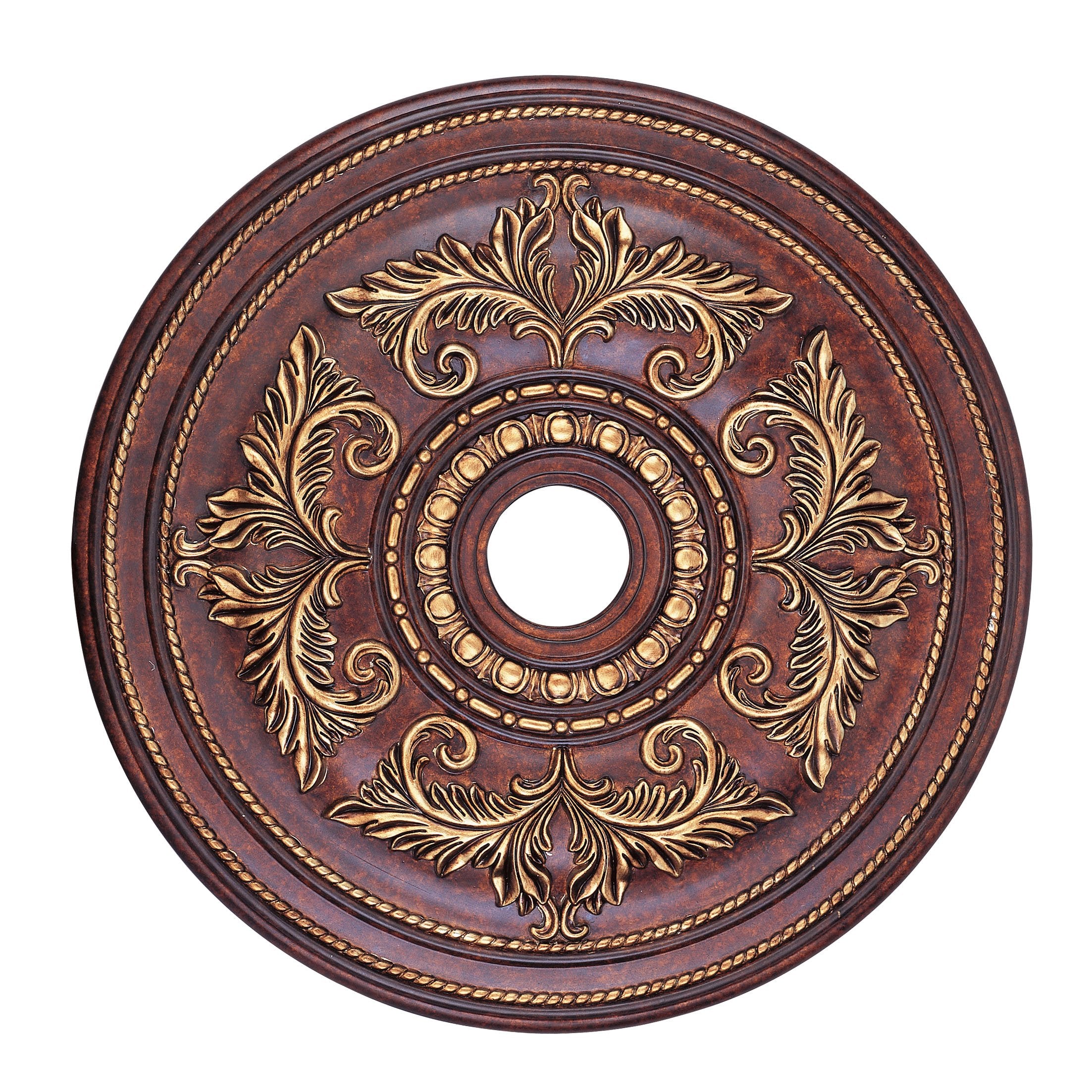 Livex Lighting 8210 63 Ceiling Medallion In Verona Bronze With Aged Gold Leaf Accents