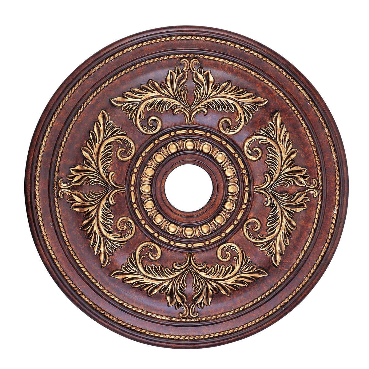 Livex Lighting 8210 63 Ceiling Medallion In Verona Bronze With Aged Gold Leaf Accents