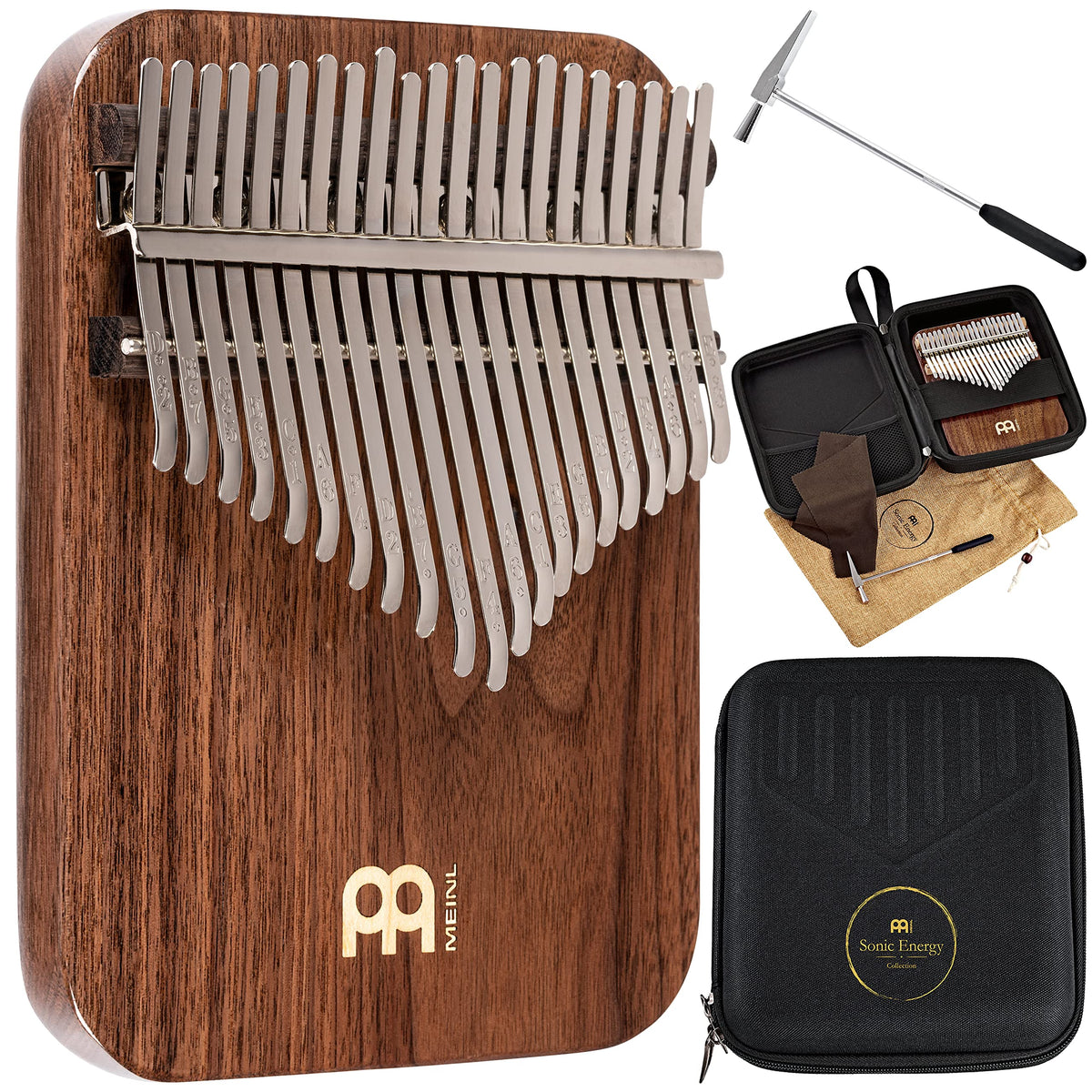 Kalimba Thumb Piano, 21 Keys - Includes Tuning Hammer And Case - For Meditation, Asmr, Sound Therapy And Yoga, 2-Year Warranty
