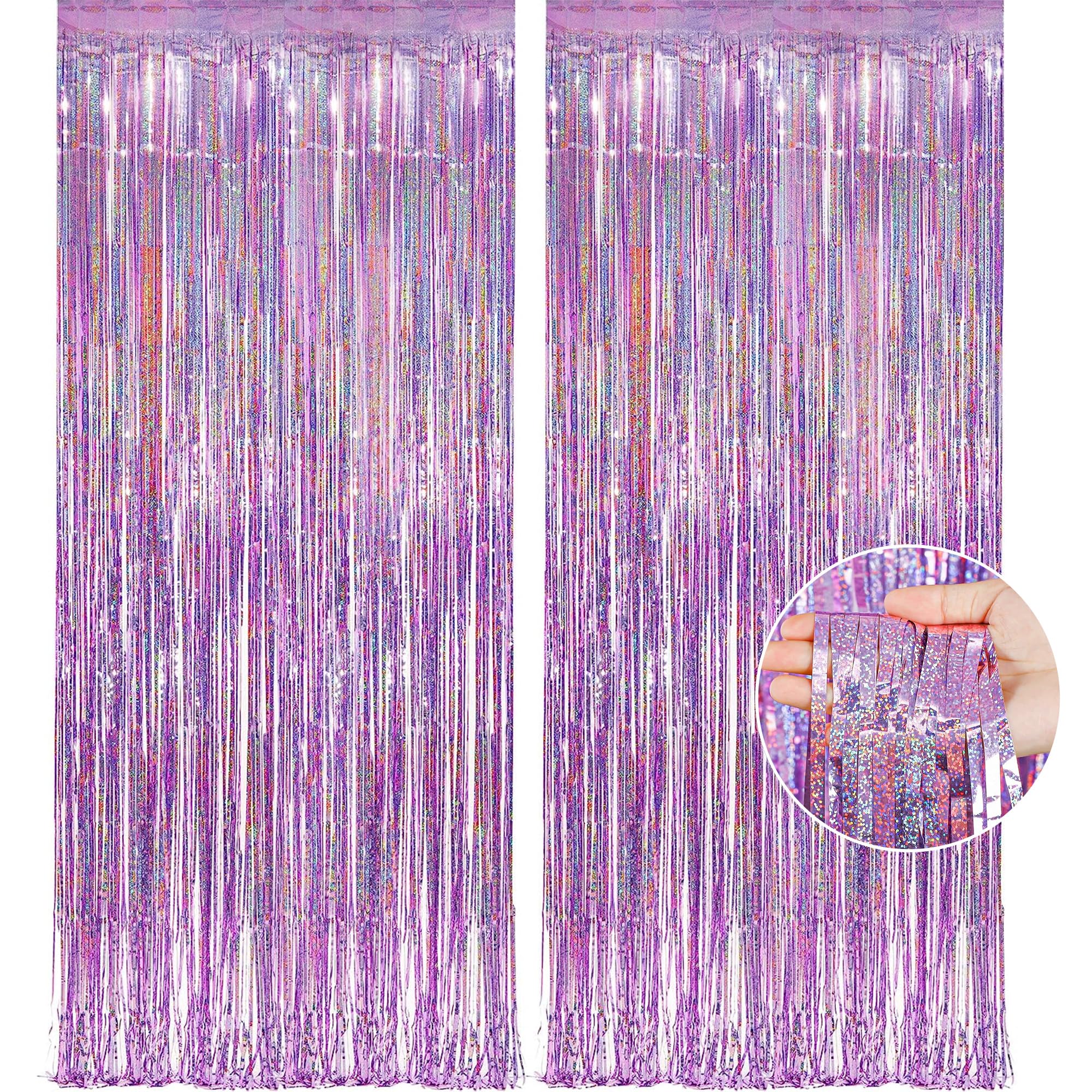 Pink Tinsel Curtain Party Backdrop Streamers  Taylor Birthday Decorations | Birthday Decorations For Girls | Princess Birthday P