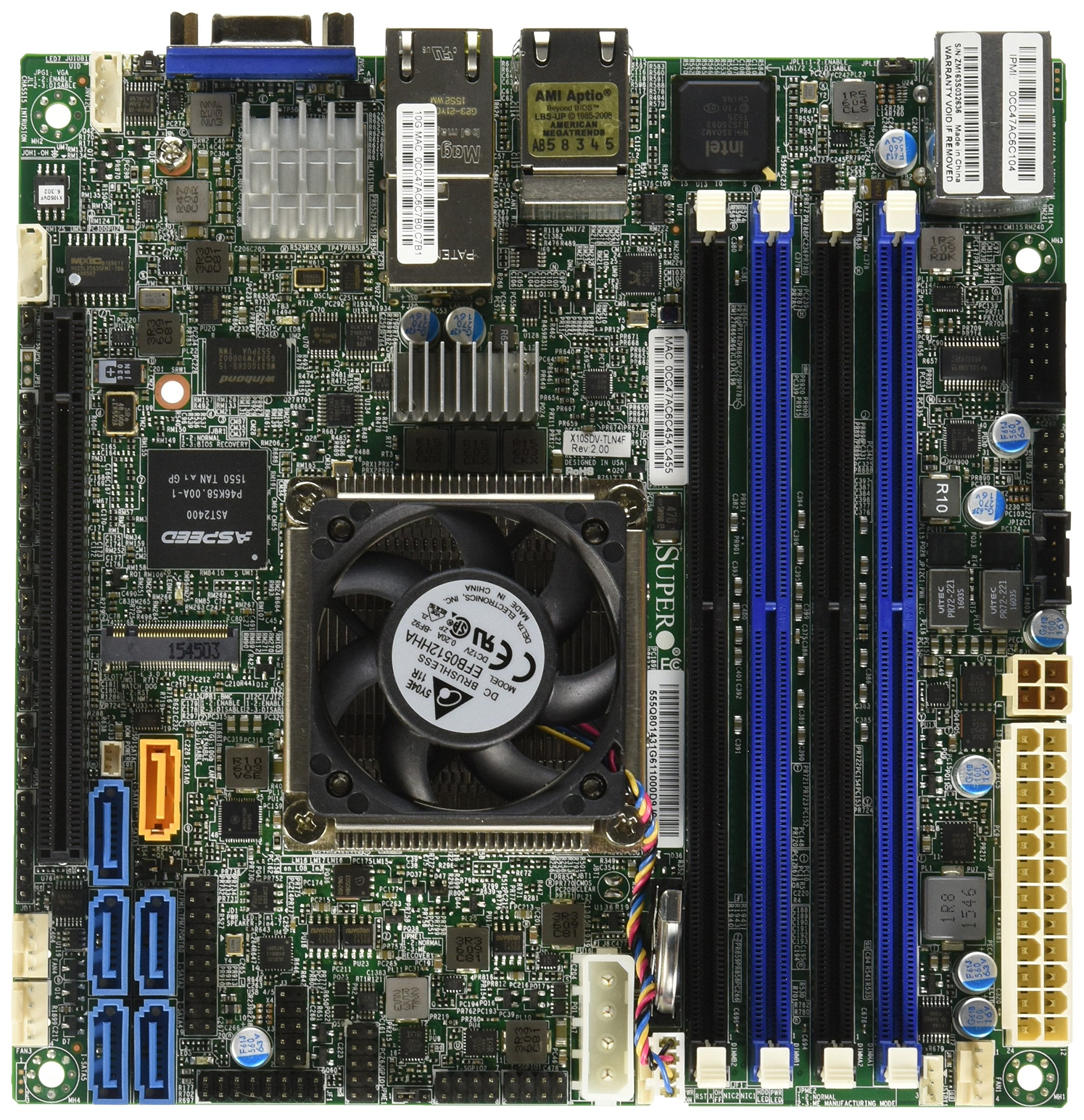 Supermicro Mini Itx 2133/1866/1600Mhz Ecc Ddr4 Single Socket Fcbga 1667 Motherboard (X10Sdv Tln4F O)