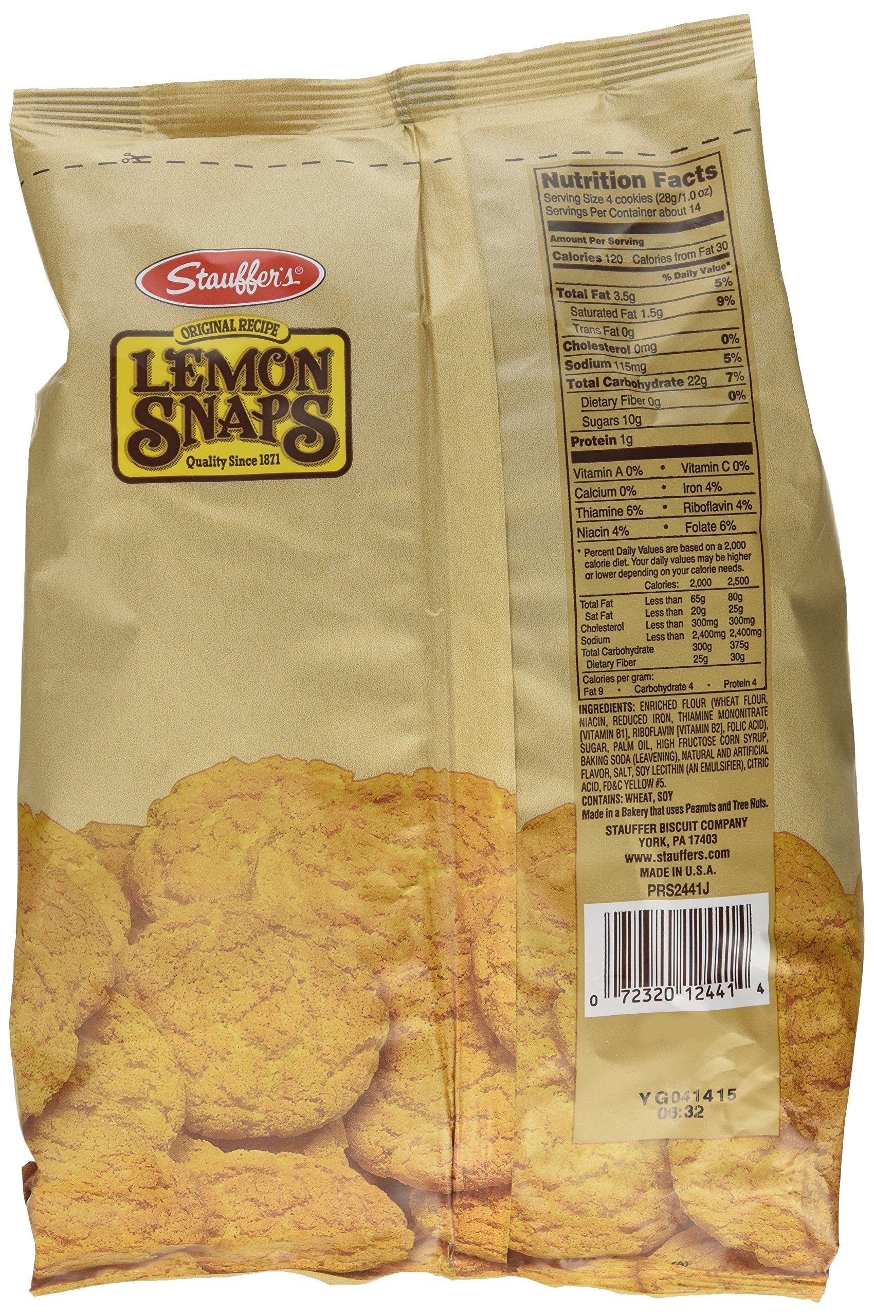 Stauffer 'S Lemon Snaps Cookies   [3 Pack]