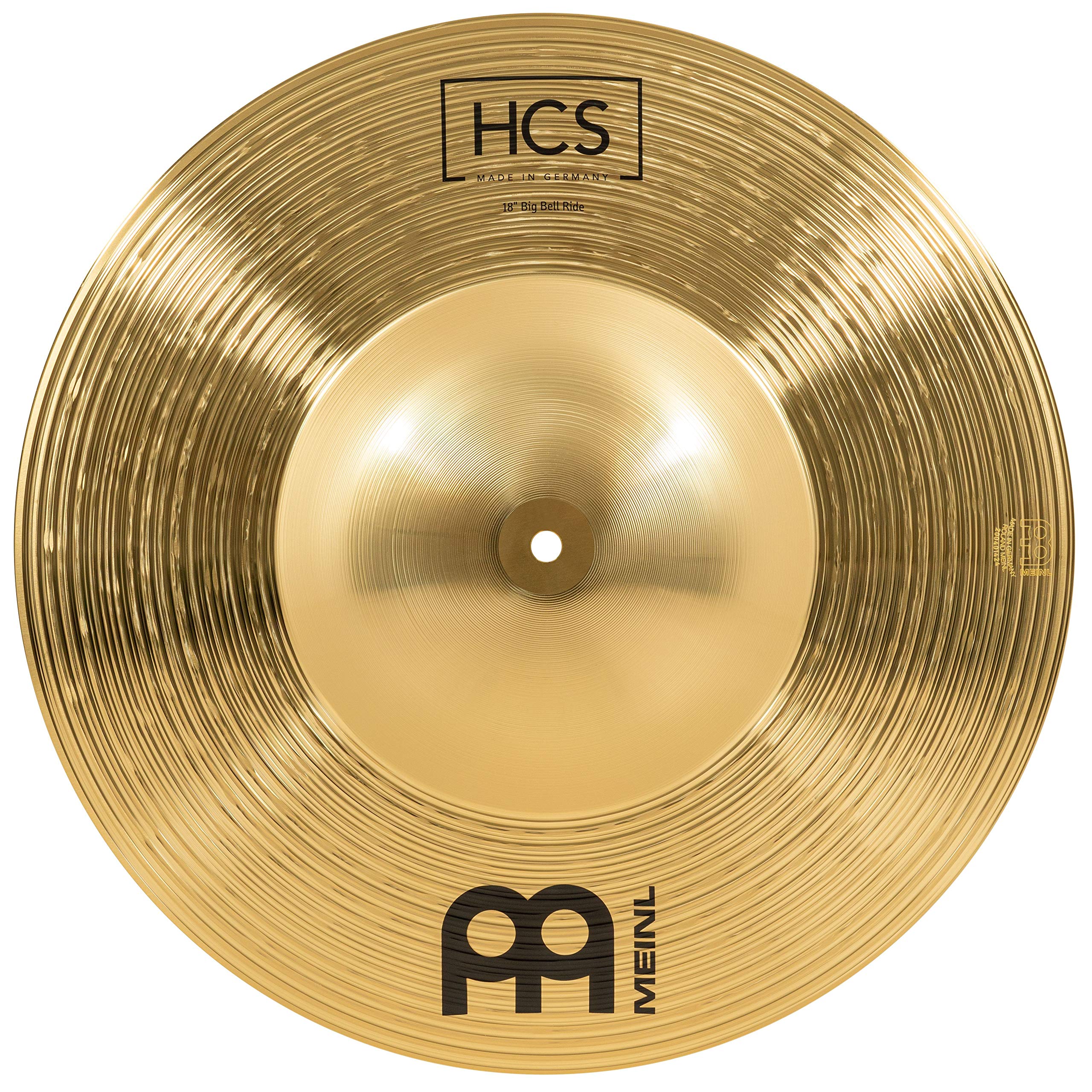 Meinl Cymbals Hcs 18    Big Bell Ride Cymbal For Drum Set   Made In Germany   Traditional Finish Brass, 2 Year Warranty (Hcs18Bb