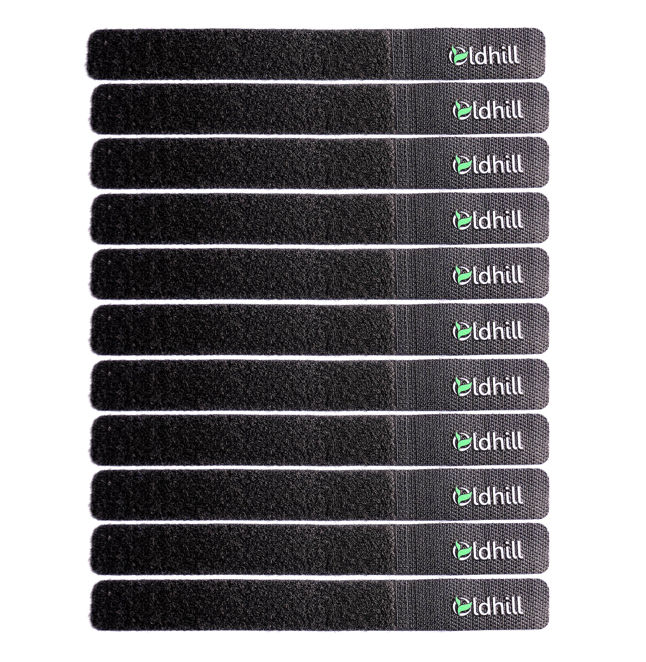 Oldhill Hook And Loop Fastening Straps (50 Pack)   Black