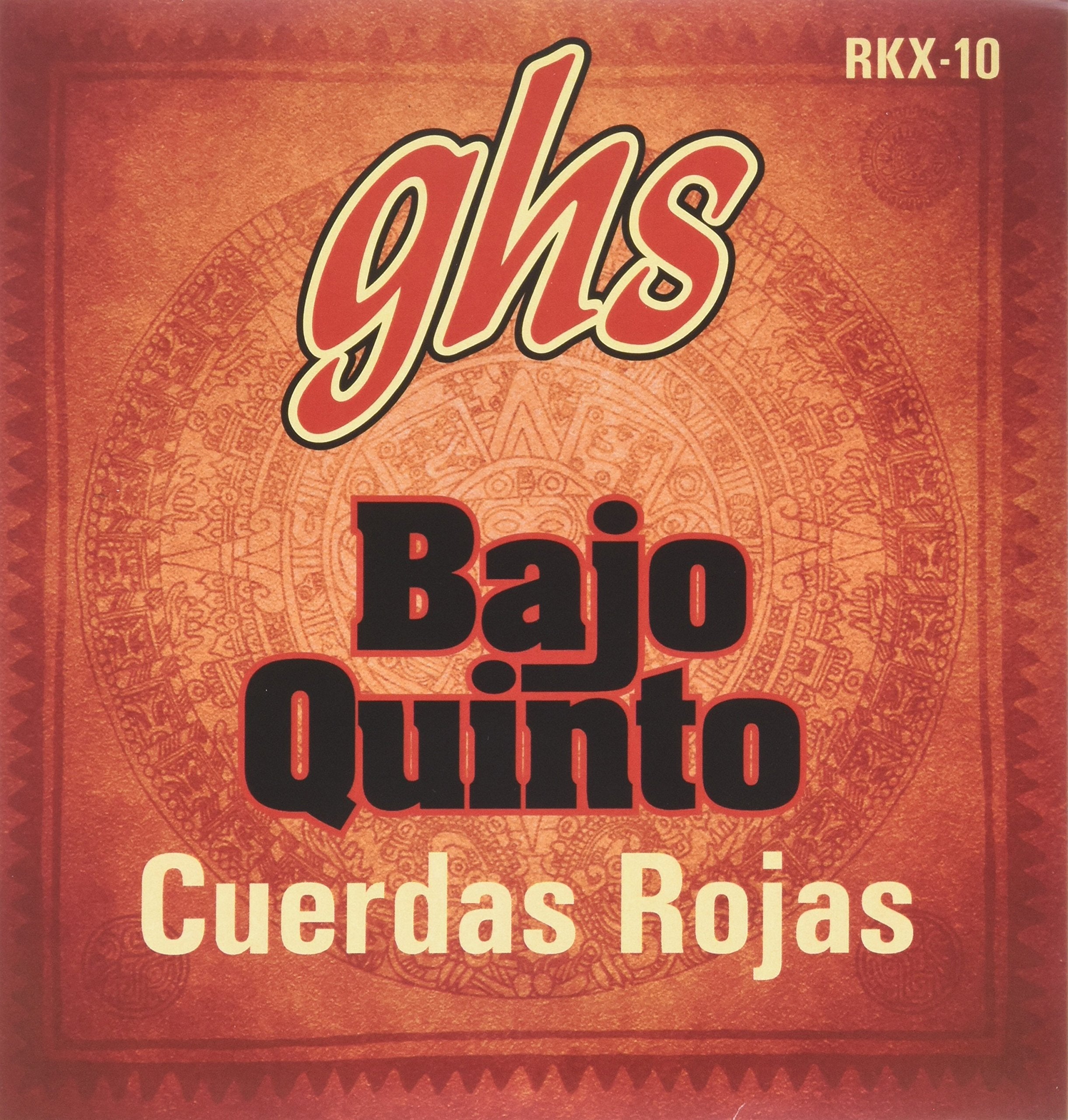 Ghs Strings Rkx 10 Red Coated Stainless Steel Bajo Quinto Strings, Loop End   Cuerdas Rojas