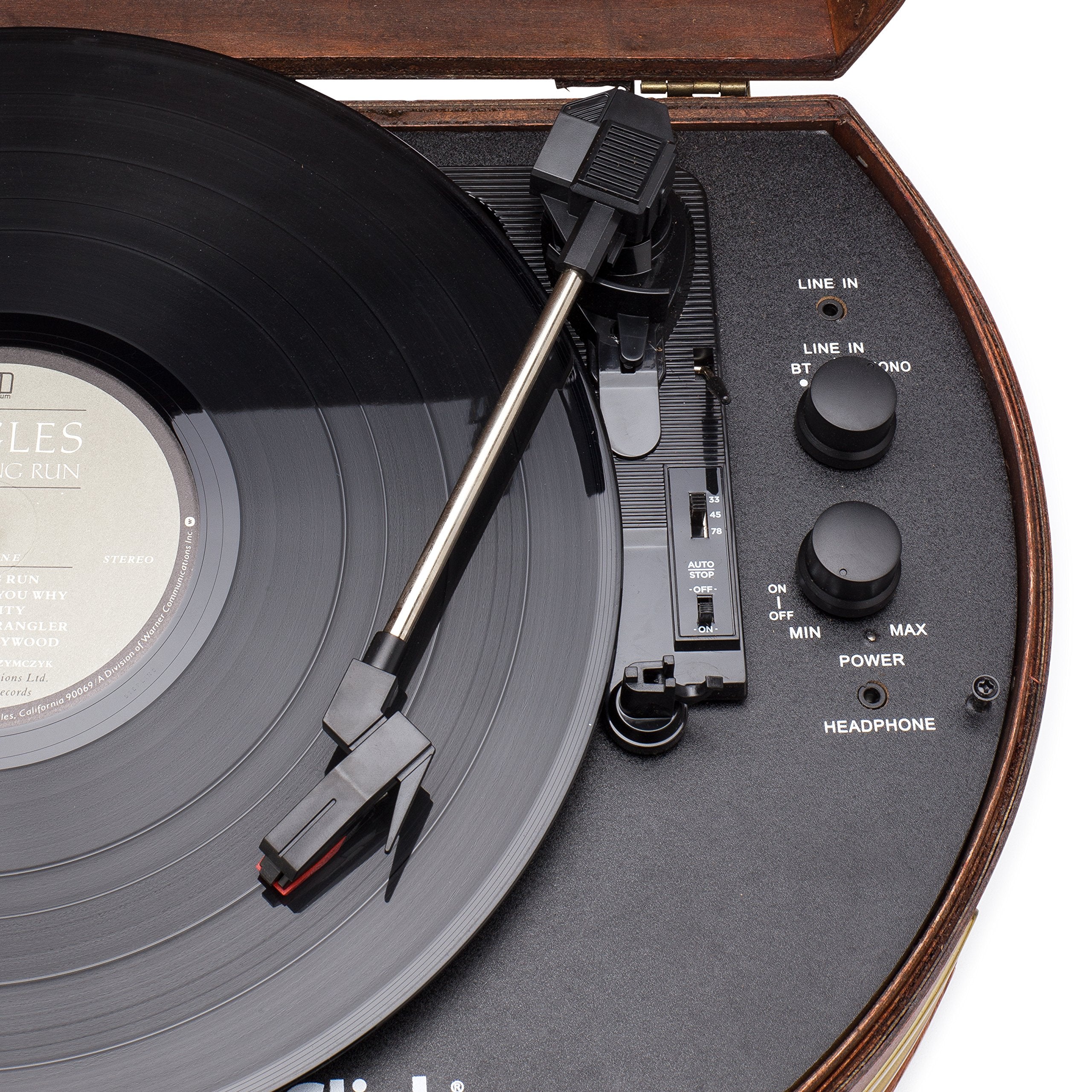 Clearclick Vintage Suitcase Turntable With Bluetooth & Usb   Classic Wooden Retro Style