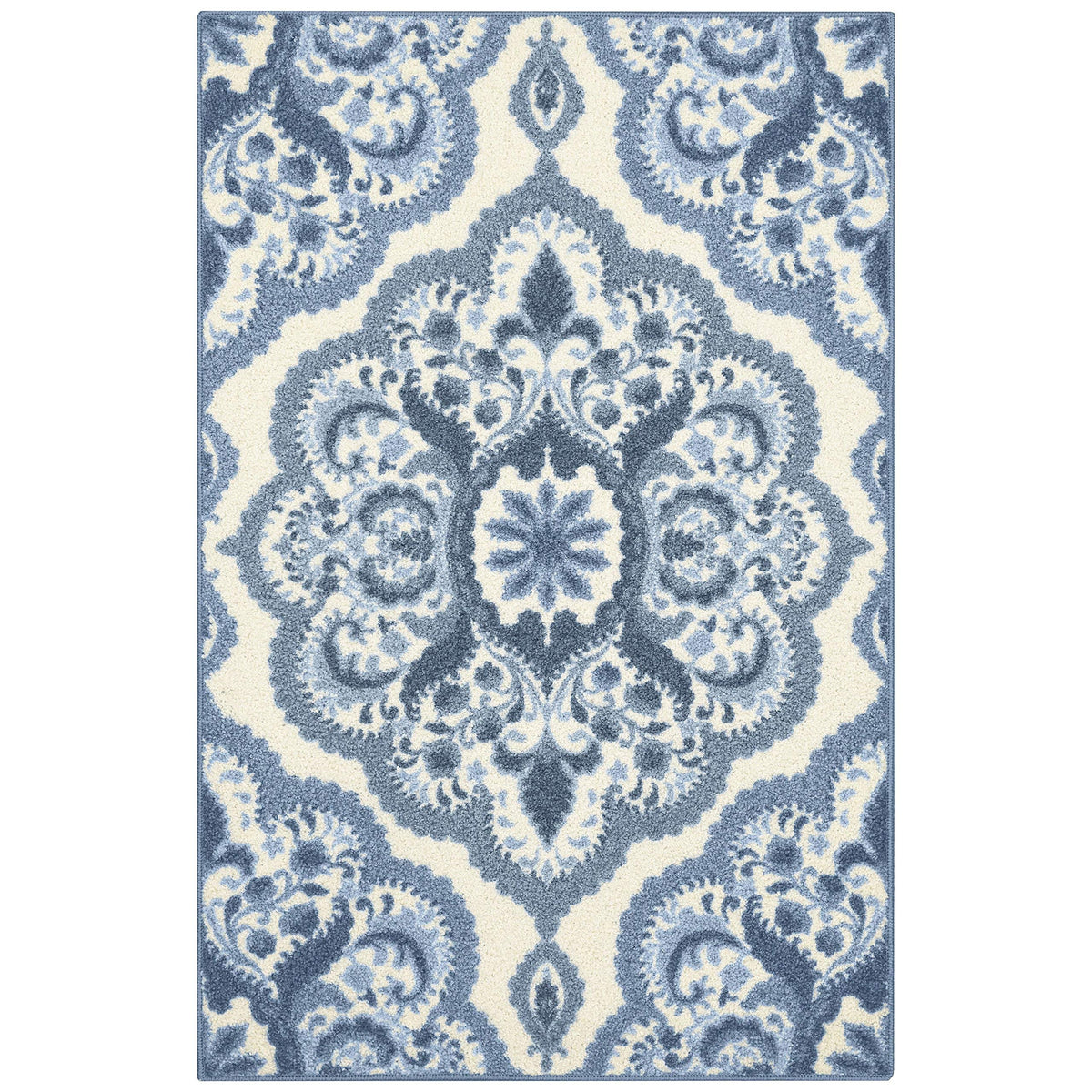 Maples Rugs Vivian Medallion Area Rugs For Living Room  Bedroom Made In Usa], 34 X 5, Blue